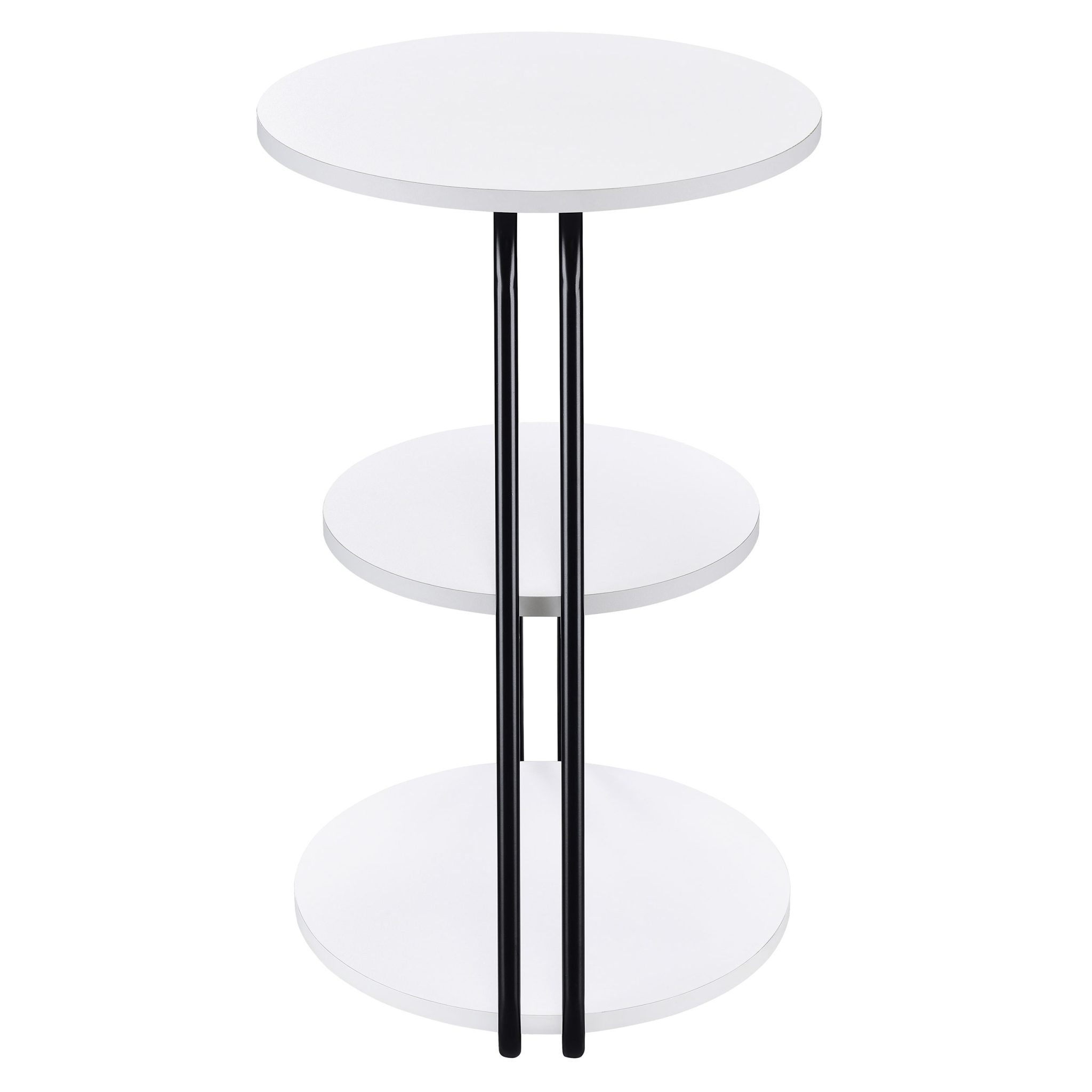 Hilly 3-Tier Round Accent Side Table White and Black - Image 5
