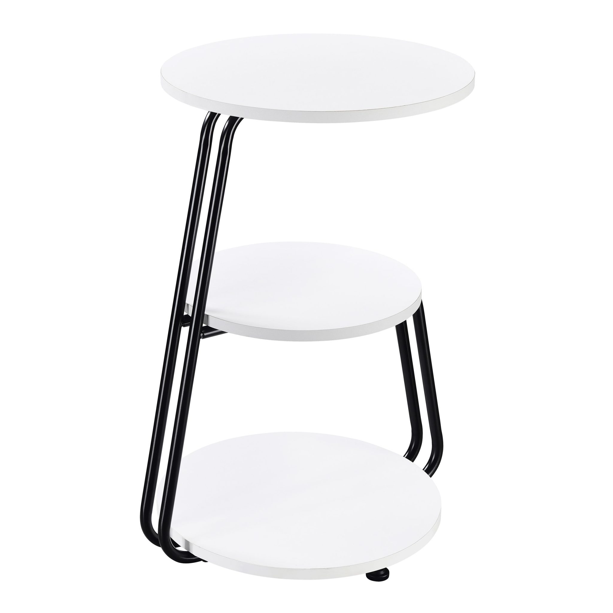 Hilly 3-Tier Round Accent Side Table White and Black - Image 6