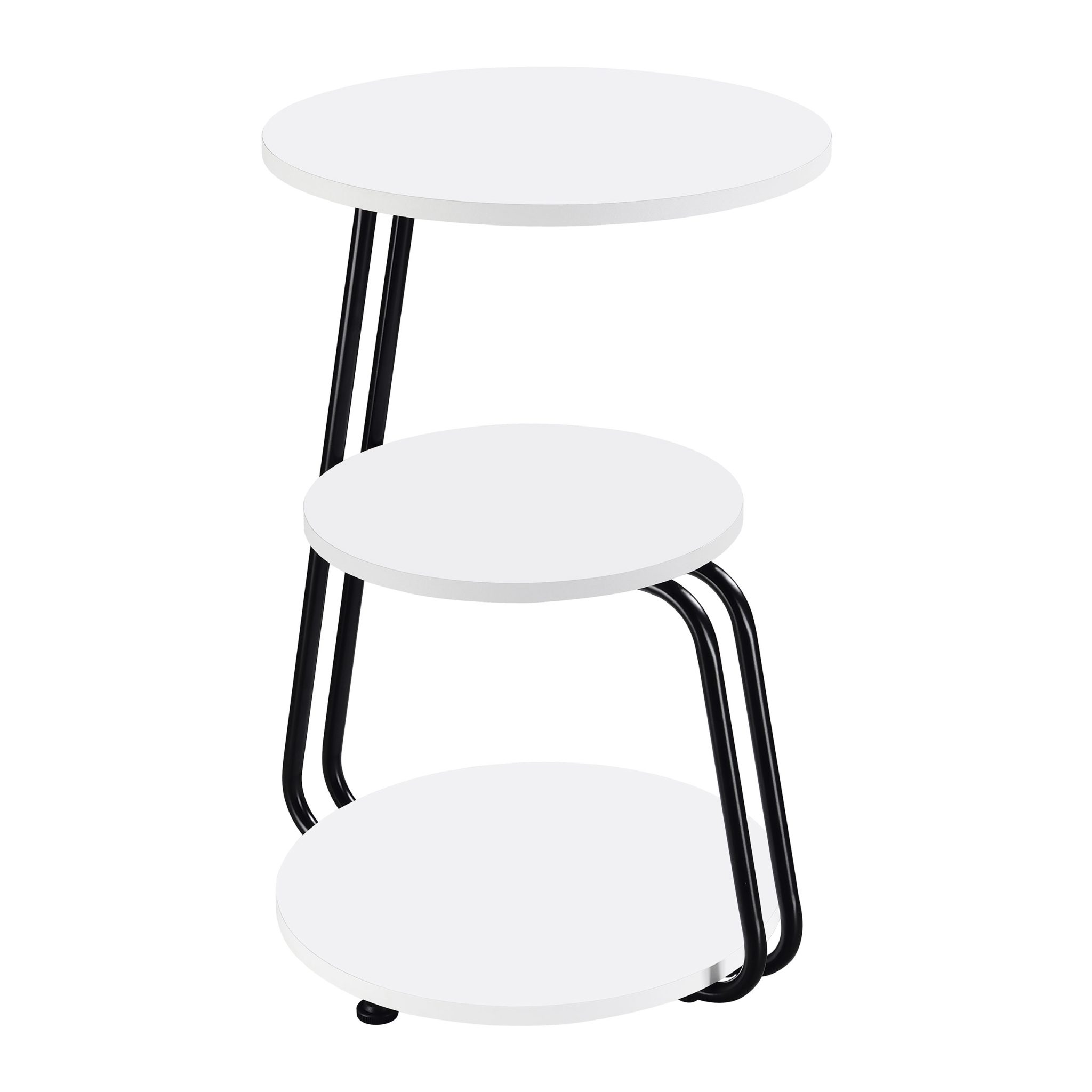 Hilly 3-Tier Round Accent Side Table White and Black - Image 8