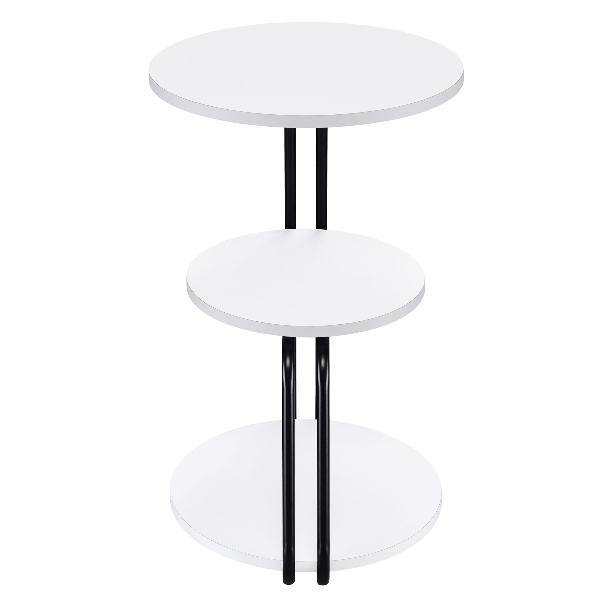 Hilly 3-Tier Round Accent Side Table White and Black - Image 9