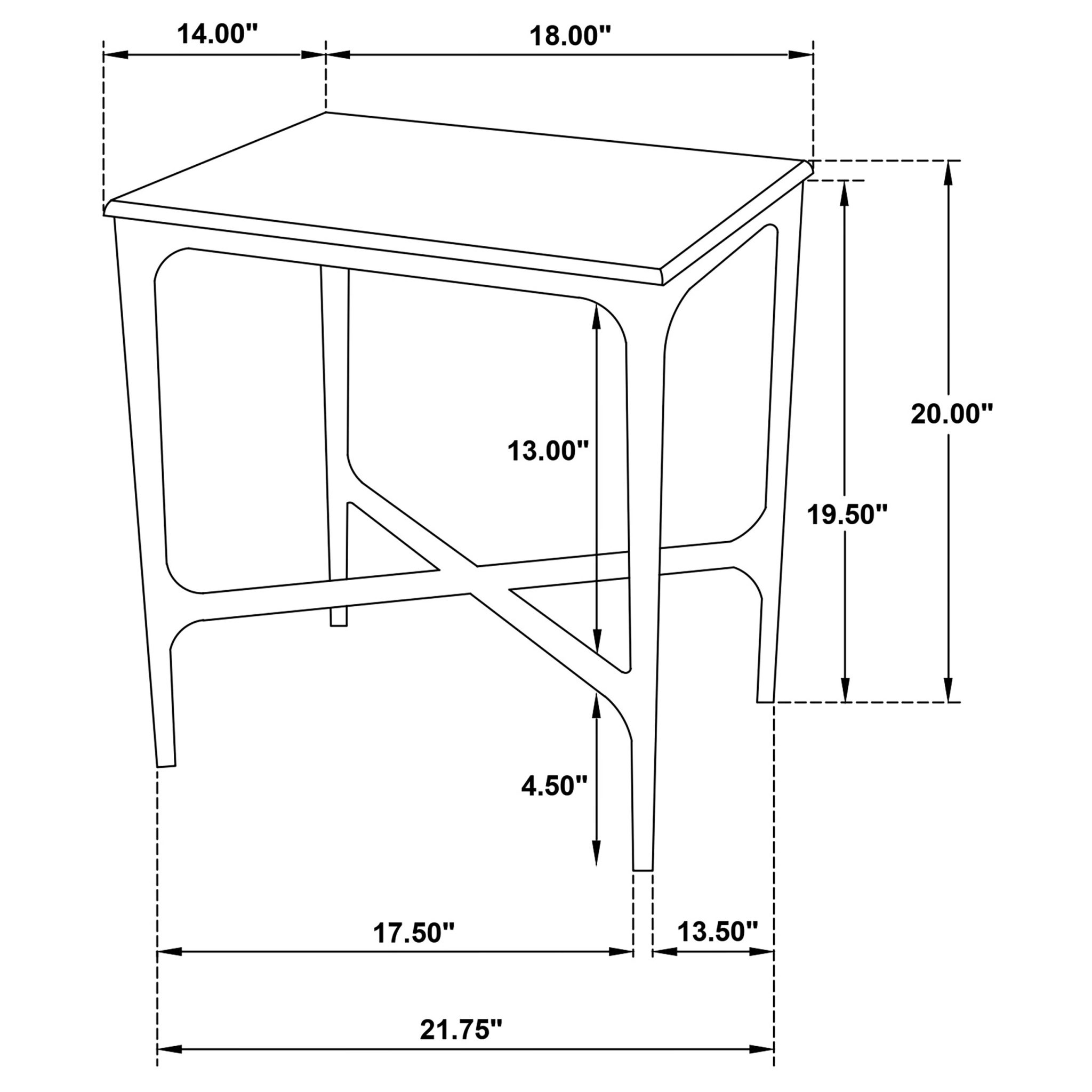 Baldwin Rectangular Marble Top Side Table White and Gold - Image 7