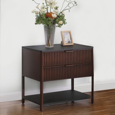 Zimmerlee 2-Drawer Side Table with Shelf Rust Brown