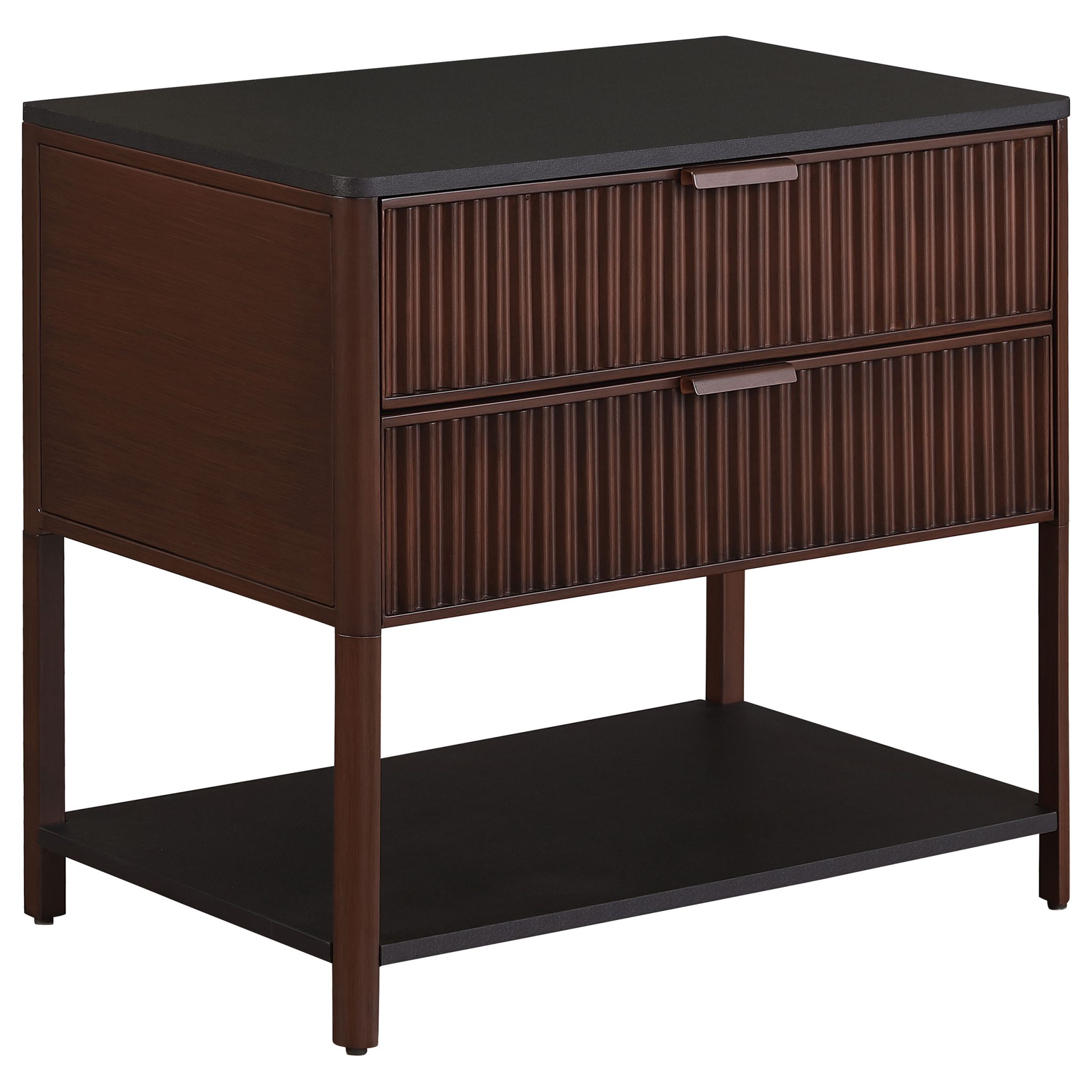 Zimmerlee 2-Drawer Side Table with Shelf Rust Brown - Image 2