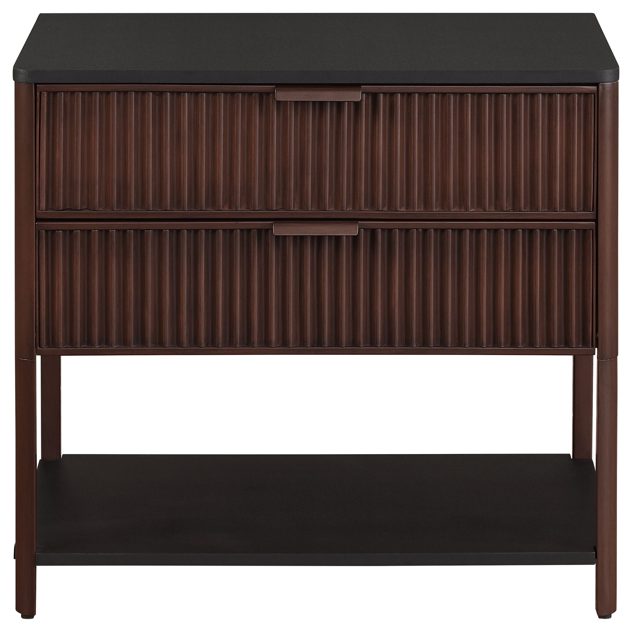 Zimmerlee 2-Drawer Side Table with Shelf Rust Brown - Image 3