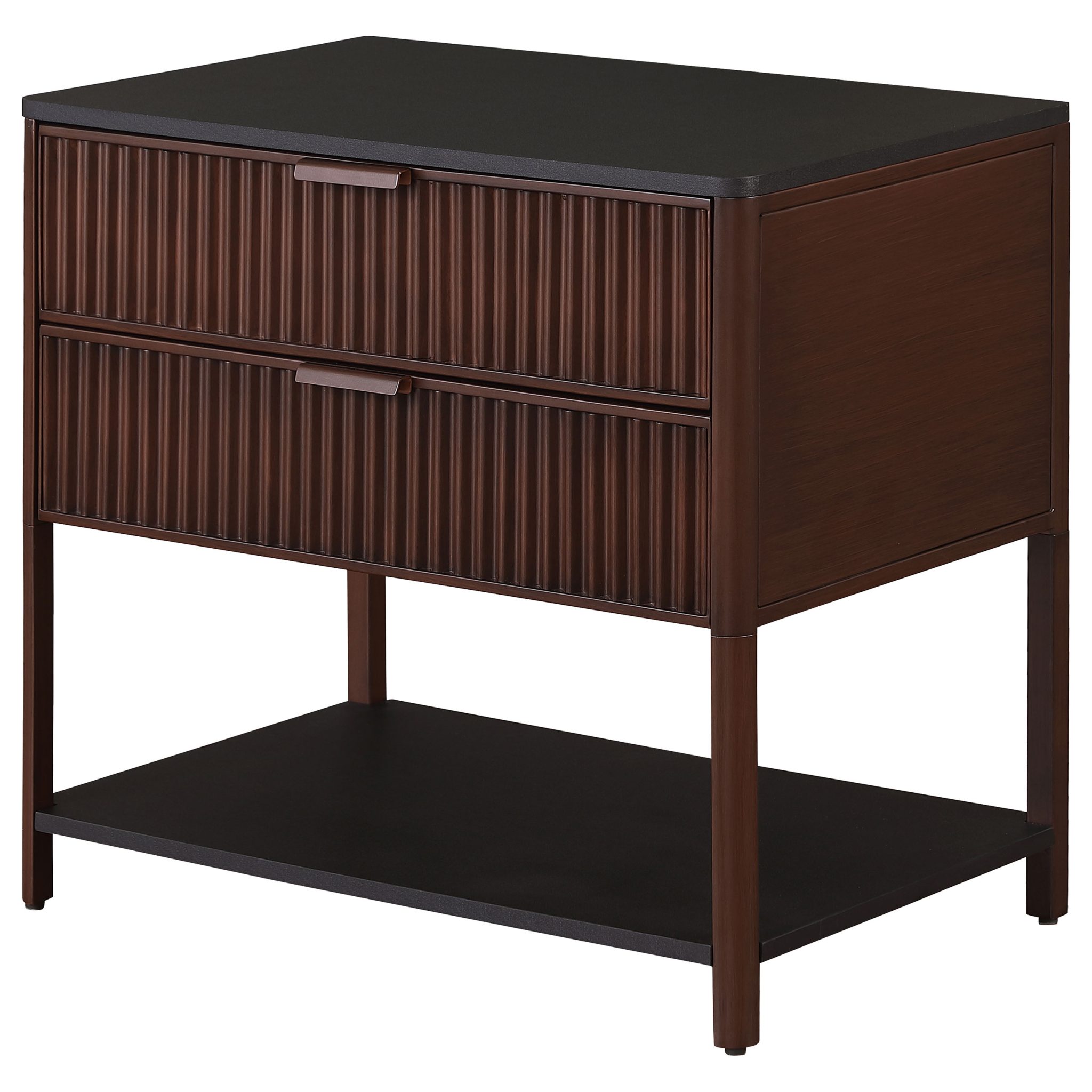 Zimmerlee 2-Drawer Side Table with Shelf Rust Brown - Image 4