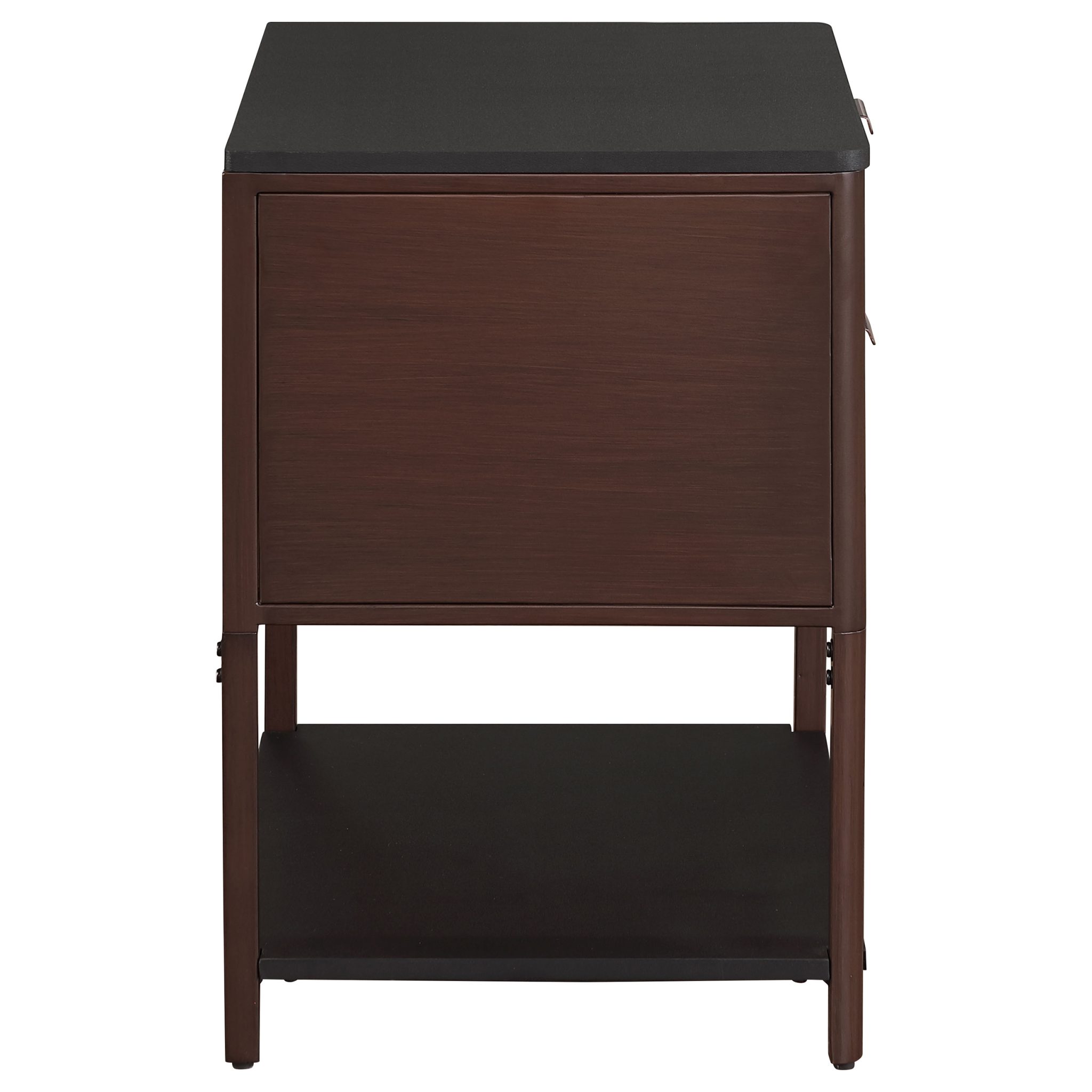 Zimmerlee 2-Drawer Side Table with Shelf Rust Brown - Image 8