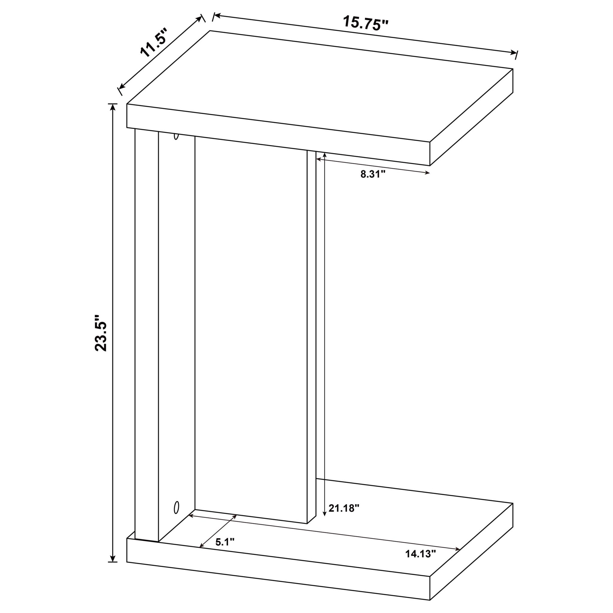 Clower C-Shaped Sofa Side Table - Image 10