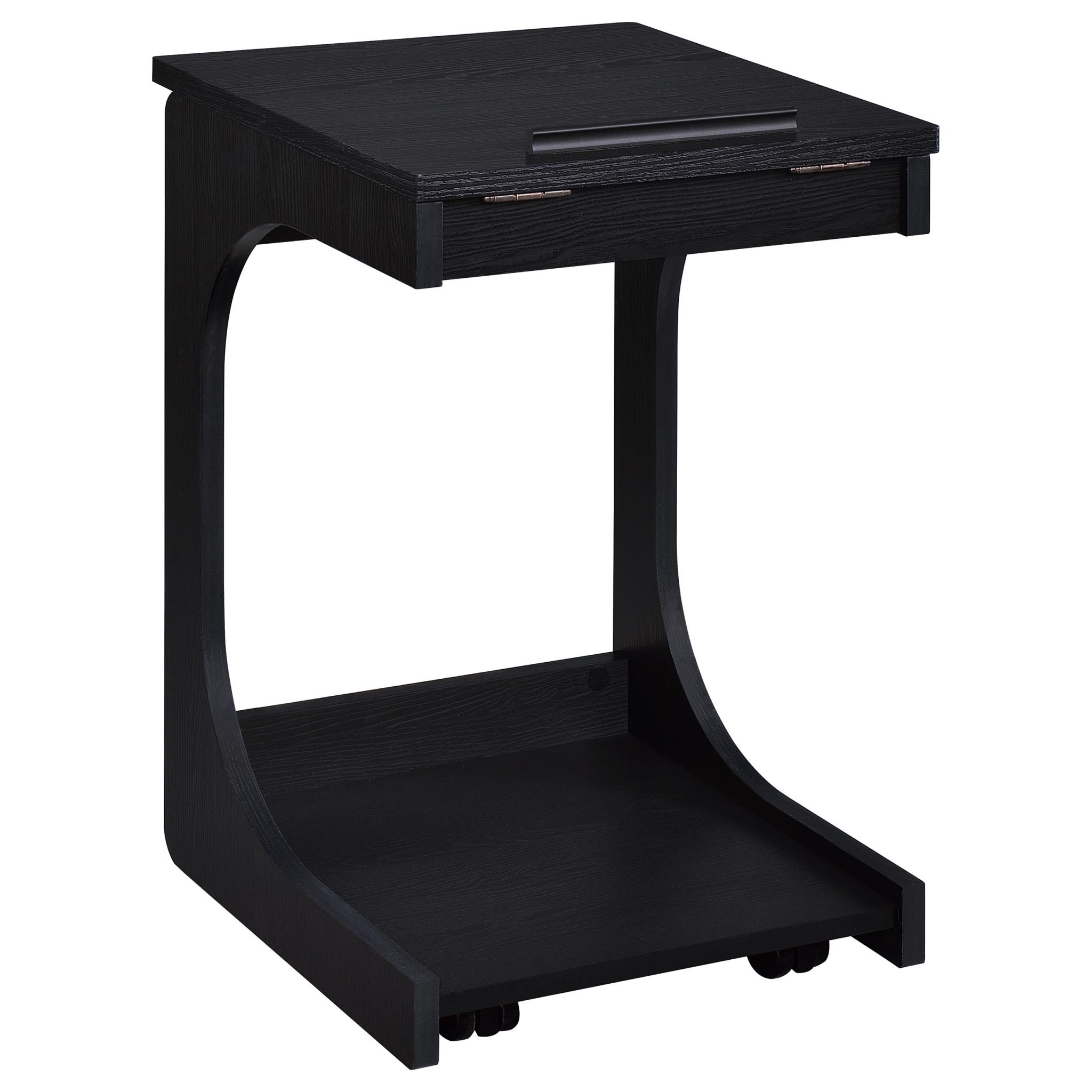 Ralston C-Shaped Lift-Top Sofa Side Table with Casters - Image 3