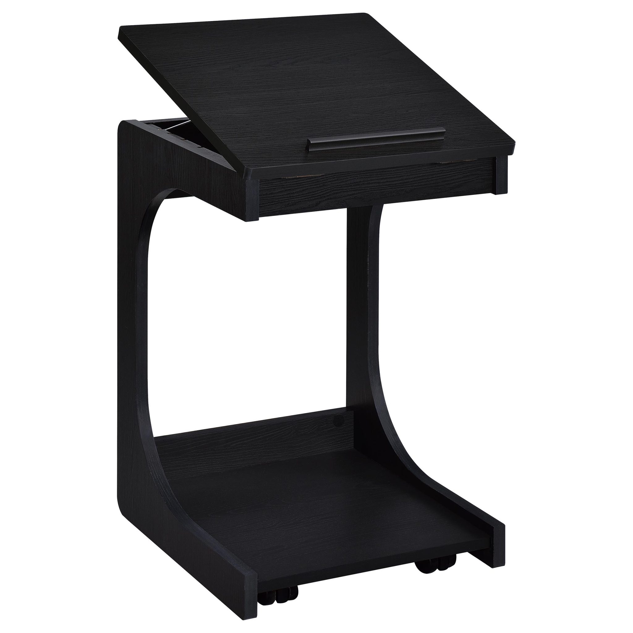 Ralston C-Shaped Lift-Top Sofa Side Table with Casters - Image 4