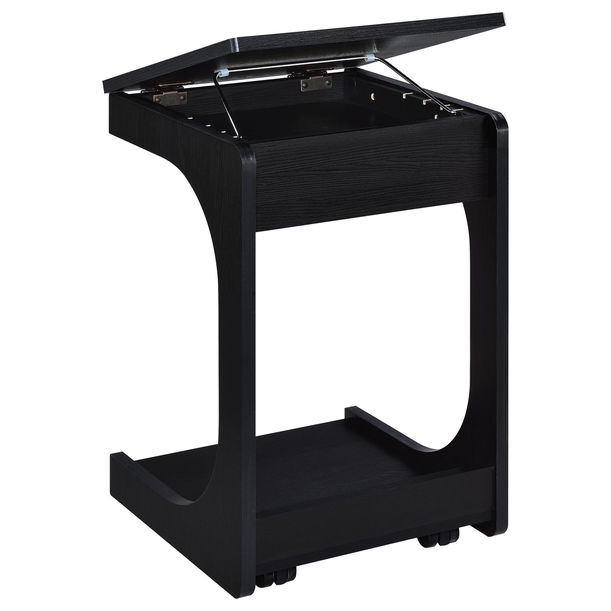 Ralston C-Shaped Lift-Top Sofa Side Table with Casters - Image 12