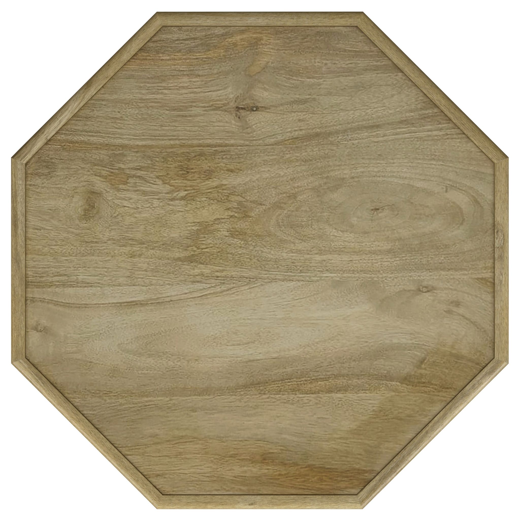 Torres Octagonal Solid Mango Wood Side Table Natural Brown - Image 4