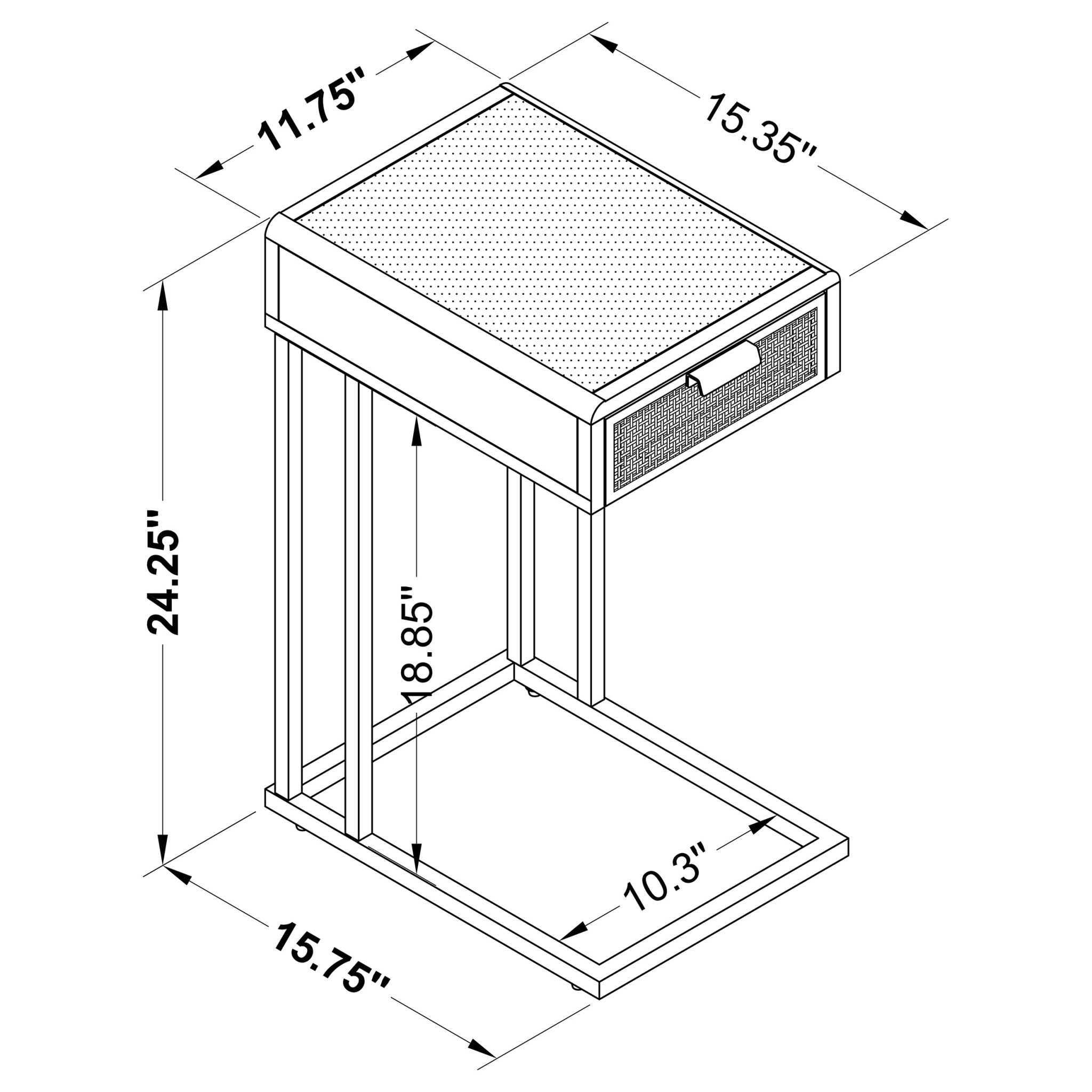 Amherst 1-Drawer Cane Side Table - Image 9