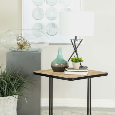 Elyna Square Stone Top Accent Side Table Beige