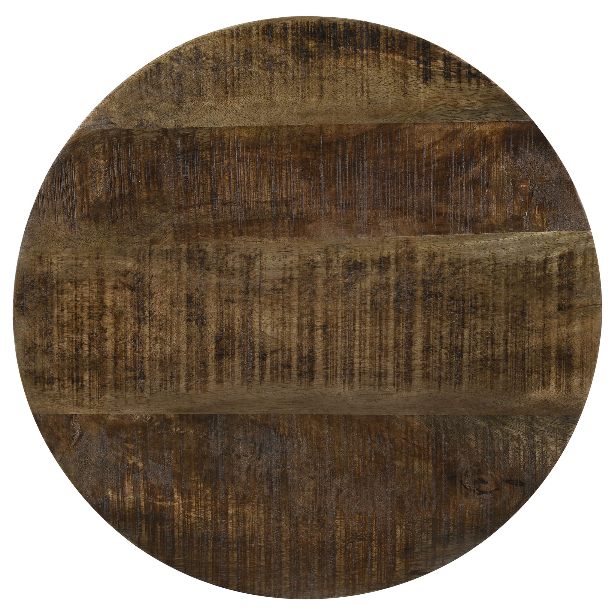 Aurora Round Drum Base Accent Side Table Natural and Black - Image 6