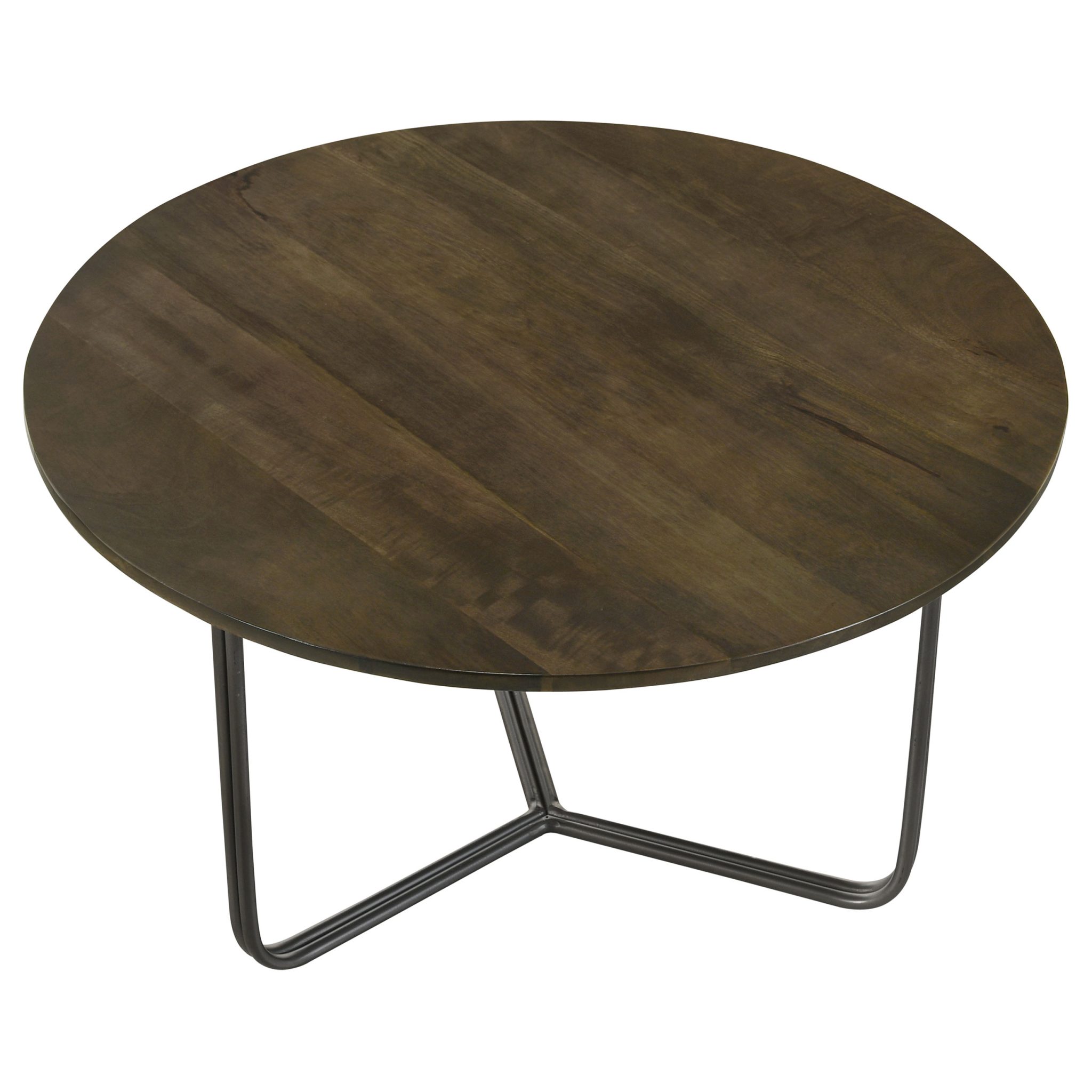 Yaritza Round Mango Wood Coffee Table Natural and Gunmetal - Image 3