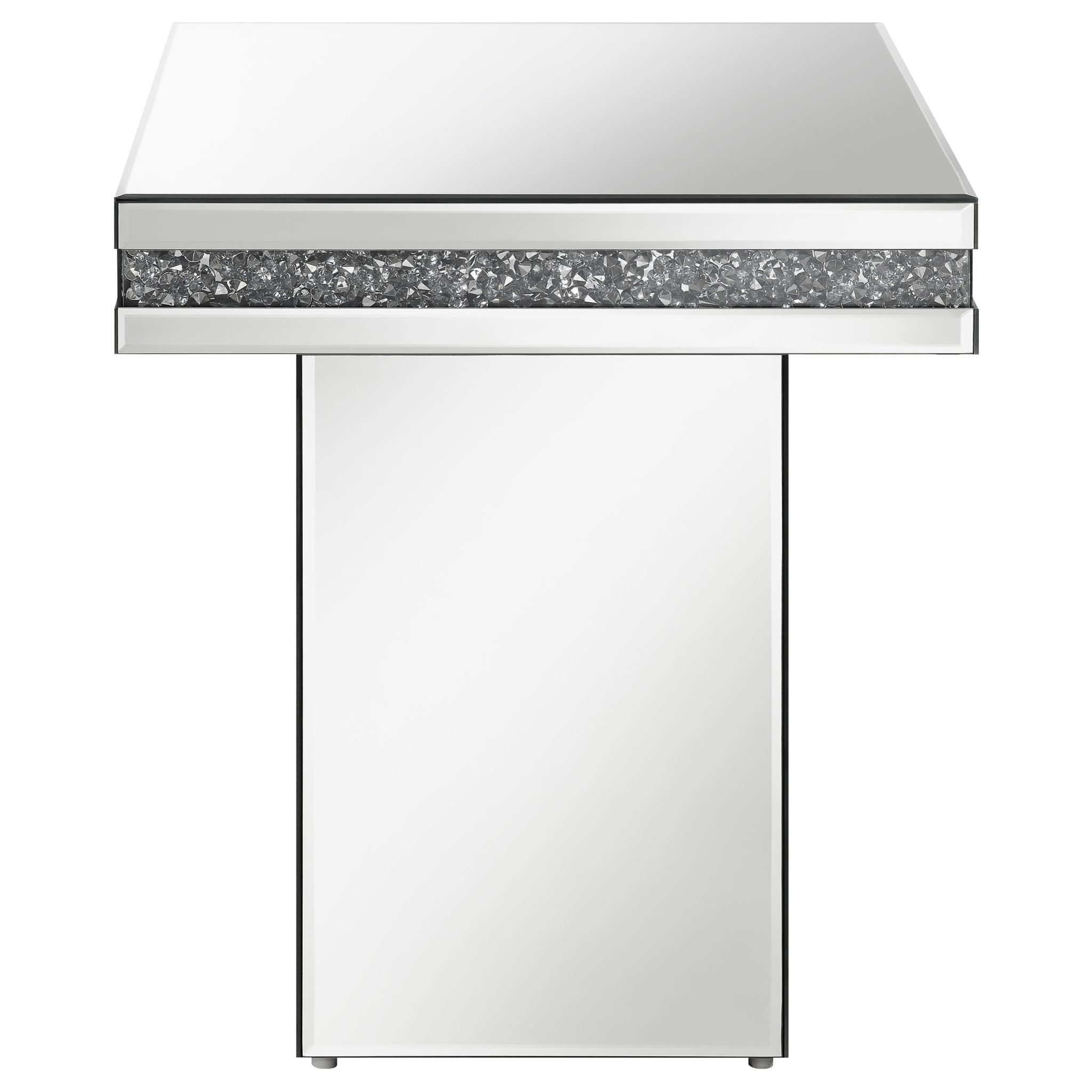 Elora Square Mirrored Accent Side Table Silver - Image 3