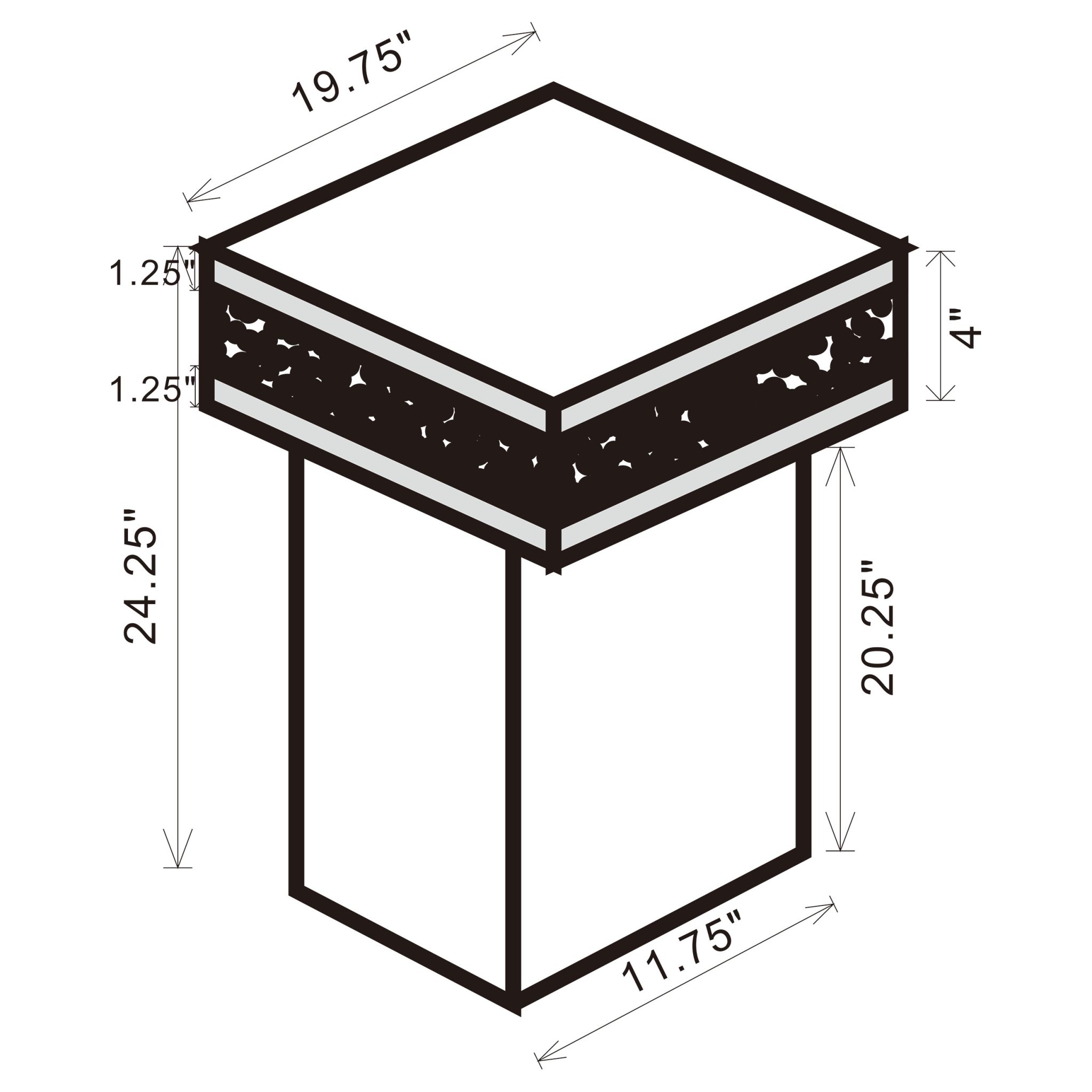 Elora Square Mirrored Accent Side Table Silver - Image 4