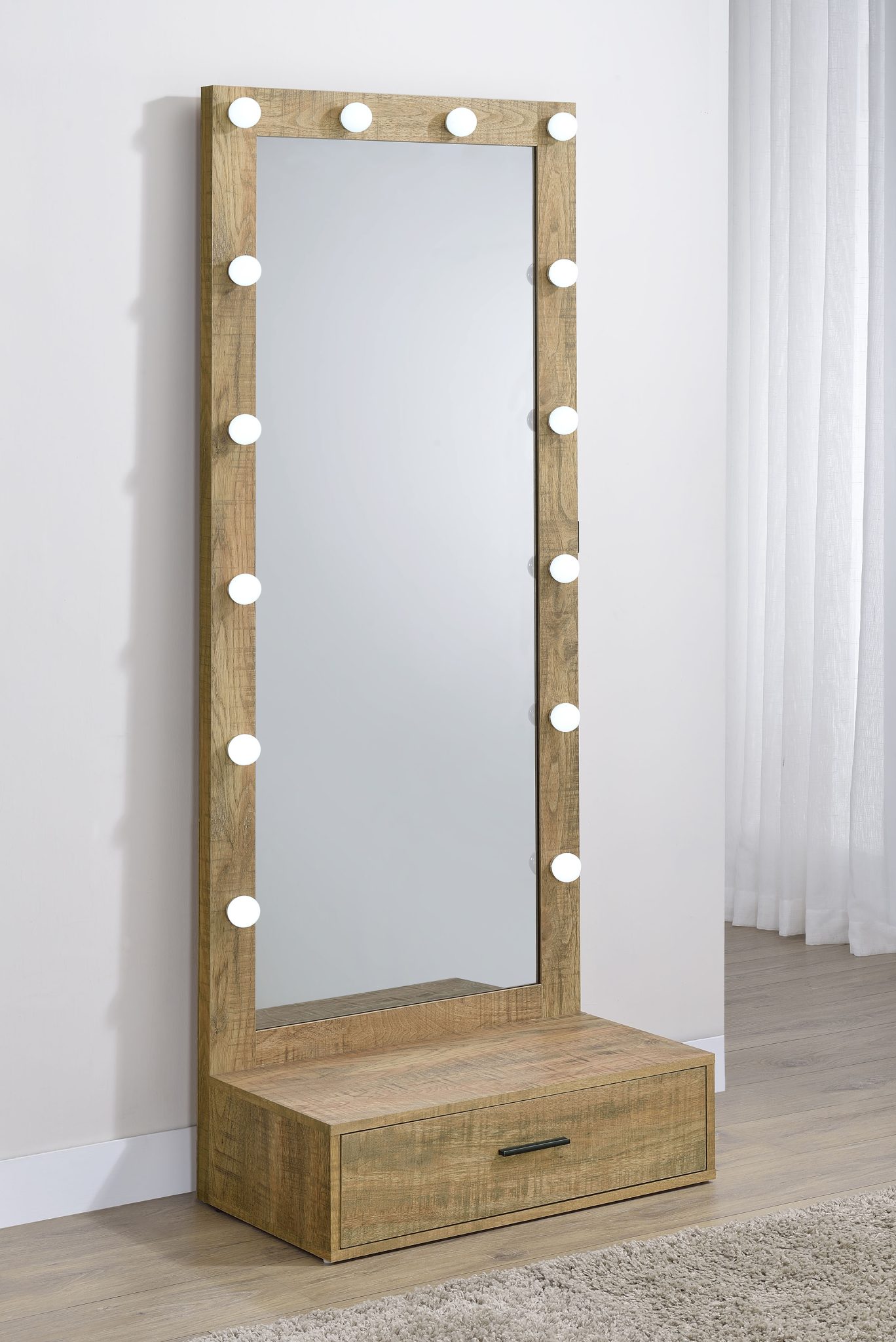 Spector 1-Drawer Lighted Full-Length Floor Mirror - Image 2