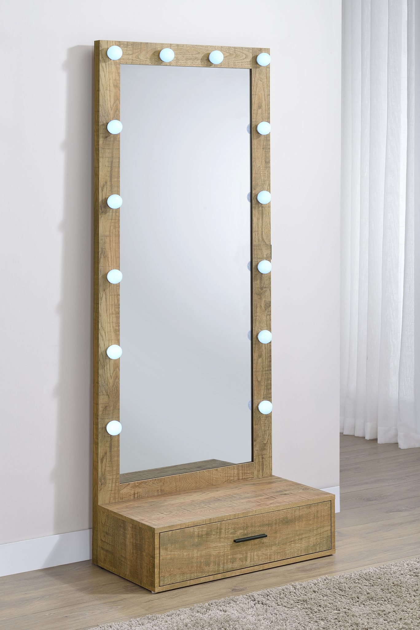 Spector 1-Drawer Lighted Full-Length Floor Mirror - Image 3