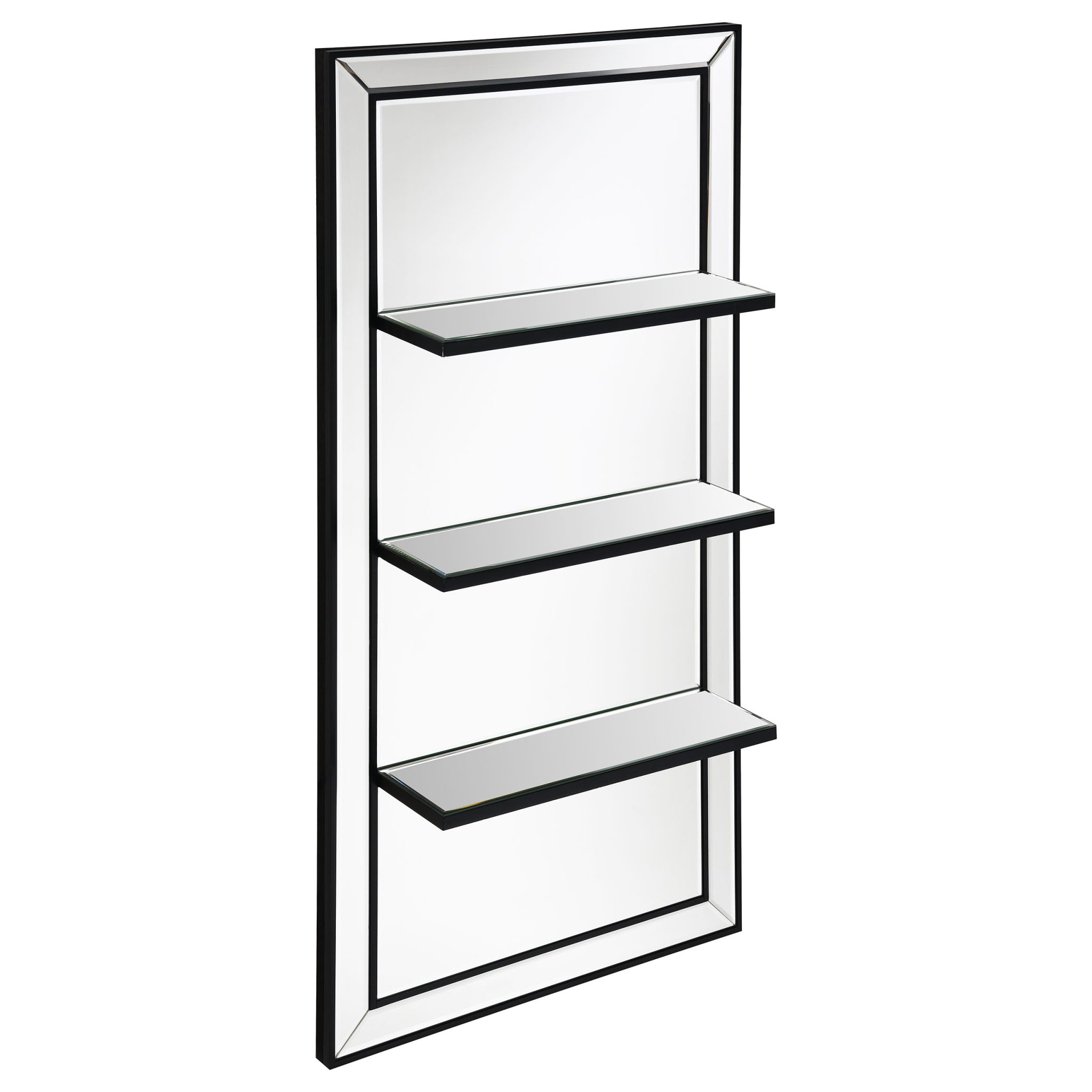 Oriel 24 x 47 Inch Rectangular 3-Shelf Wall Mirror Silver - Image 2
