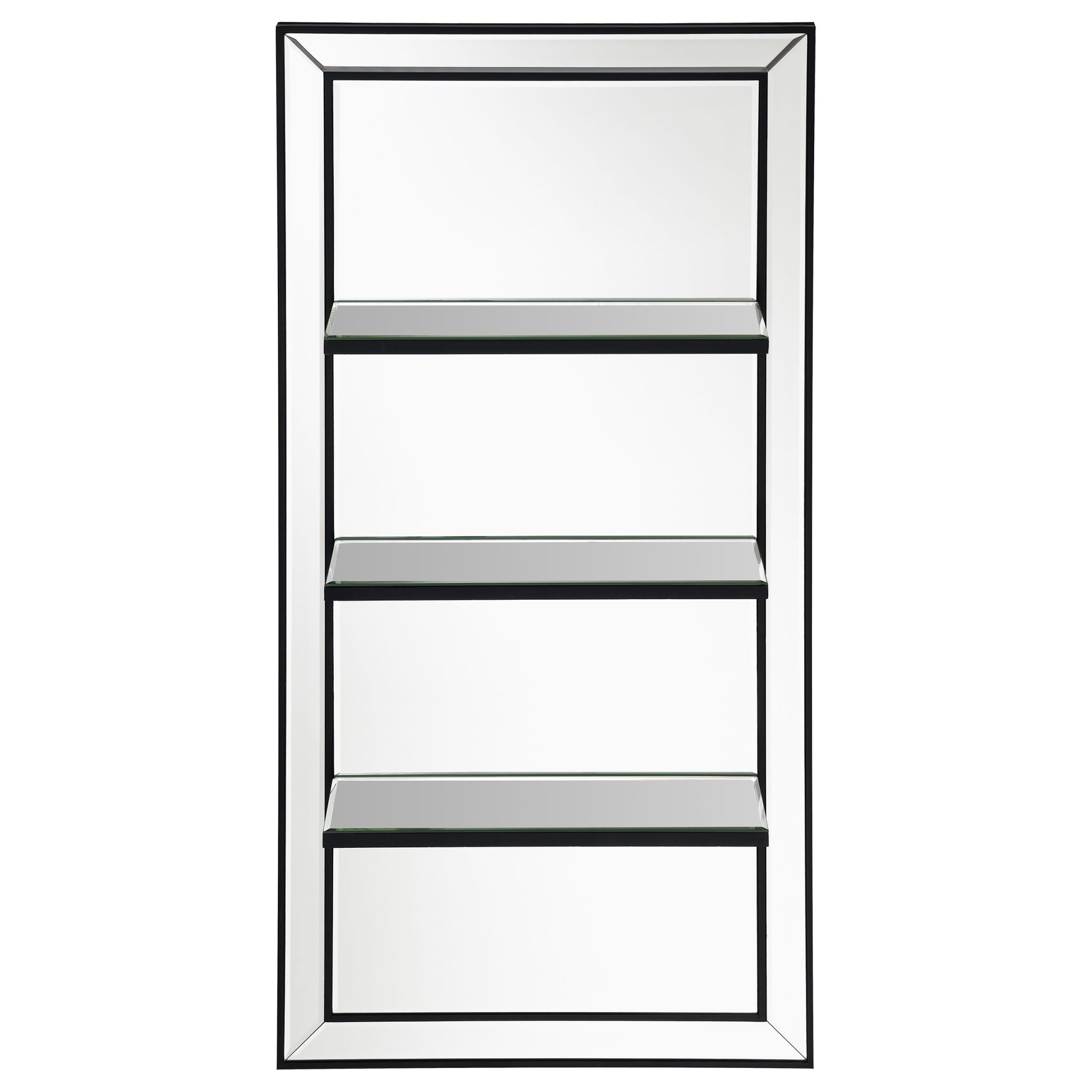 Oriel 24 x 47 Inch Rectangular 3-Shelf Wall Mirror Silver - Image 3