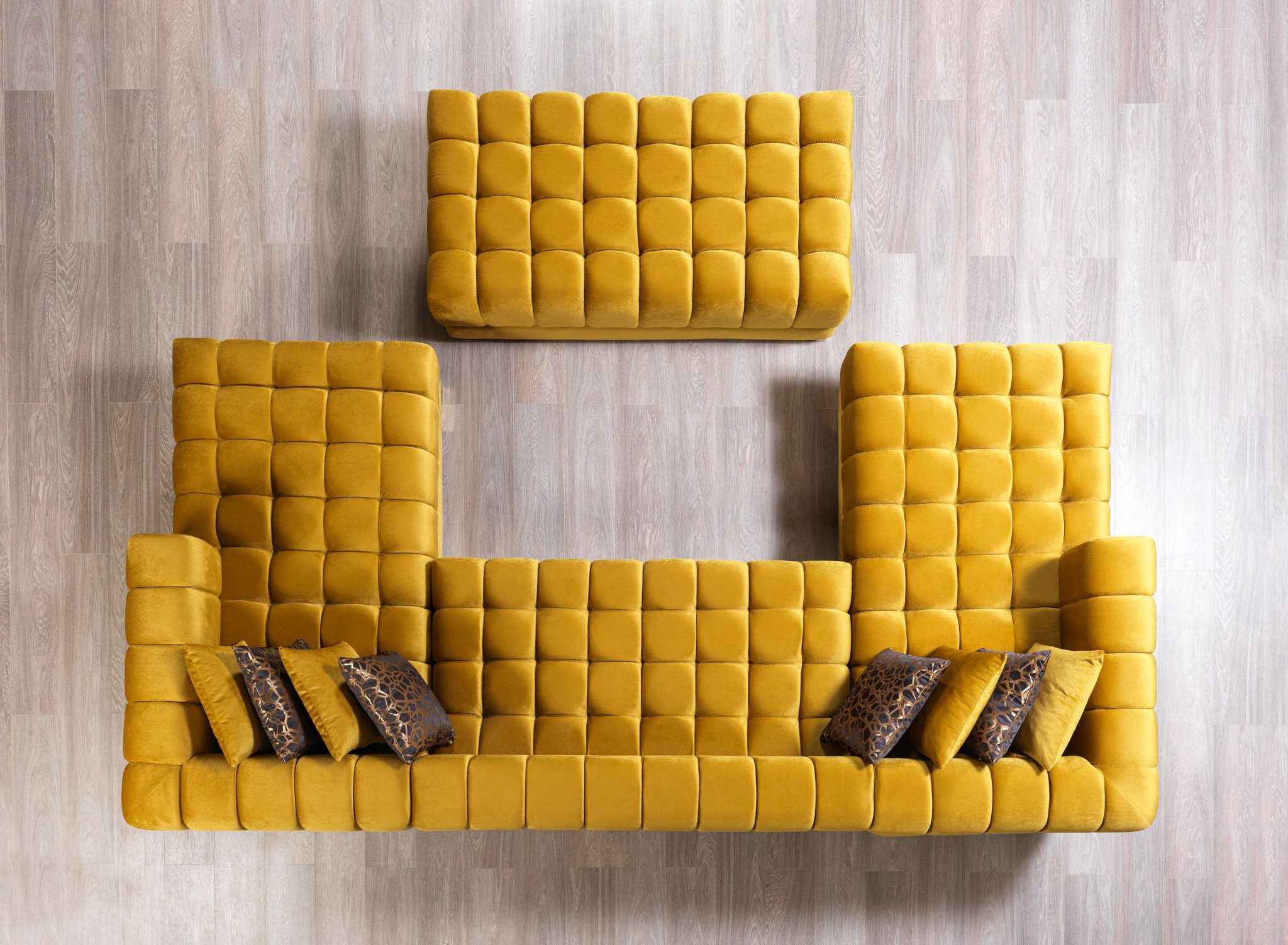 Ariana Mustard Velvet Double Chaise 138" Sectional - Image 7