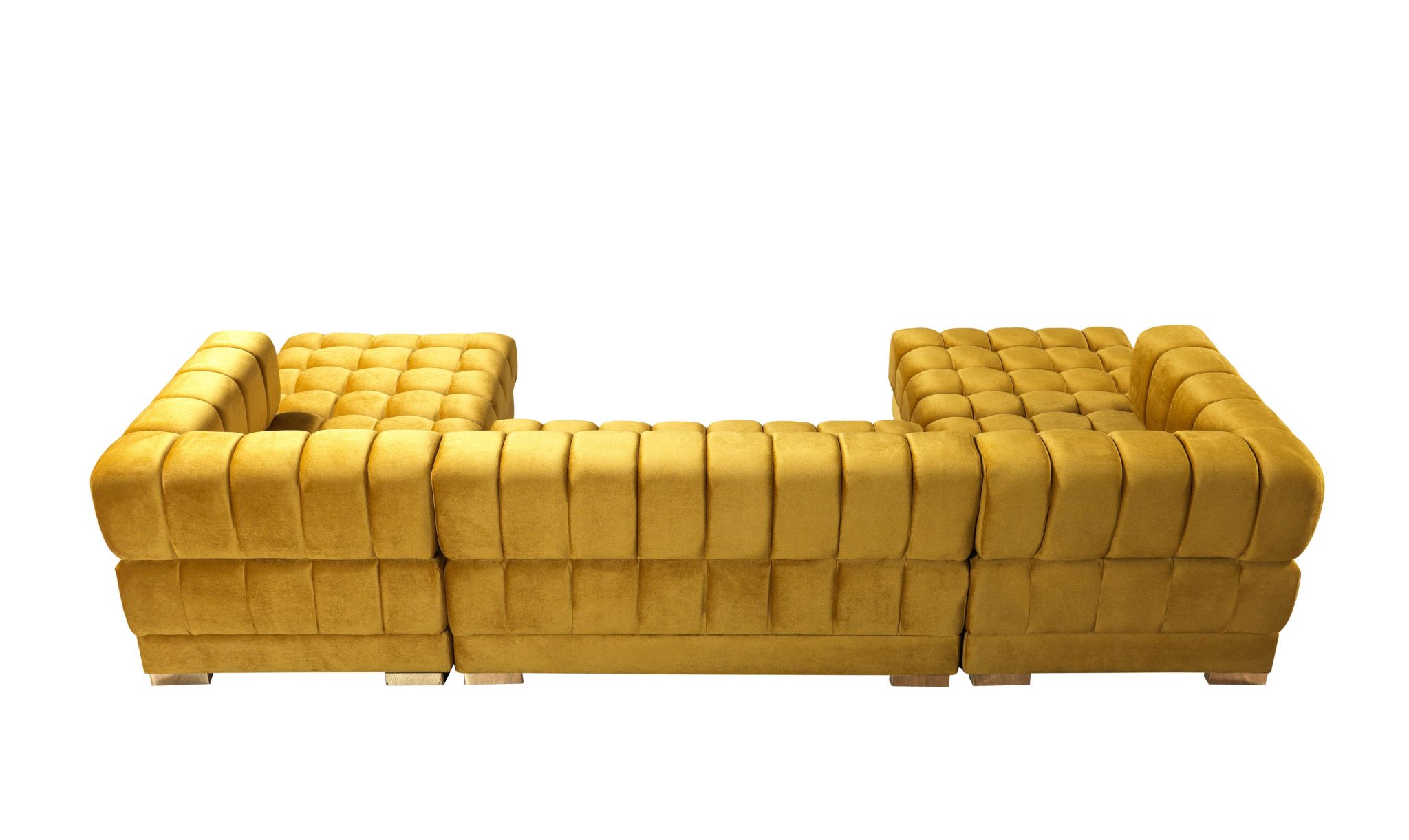 Ariana Mustard Velvet Double Chaise 138" Sectional - Image 10