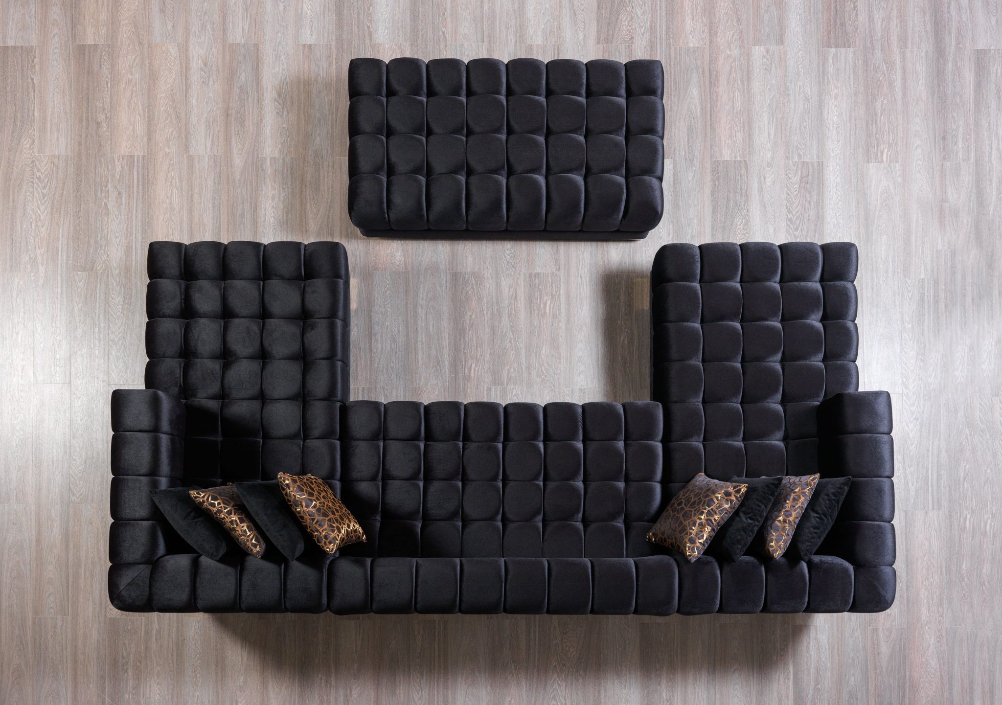 Ariana Black Velvet Double Chaise 138" Sectional - Image 6