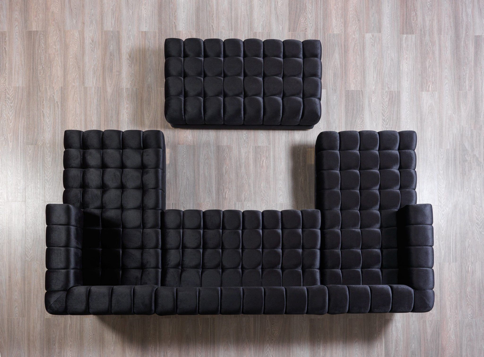 Ariana Black Velvet Double Chaise 138" Sectional - Image 7