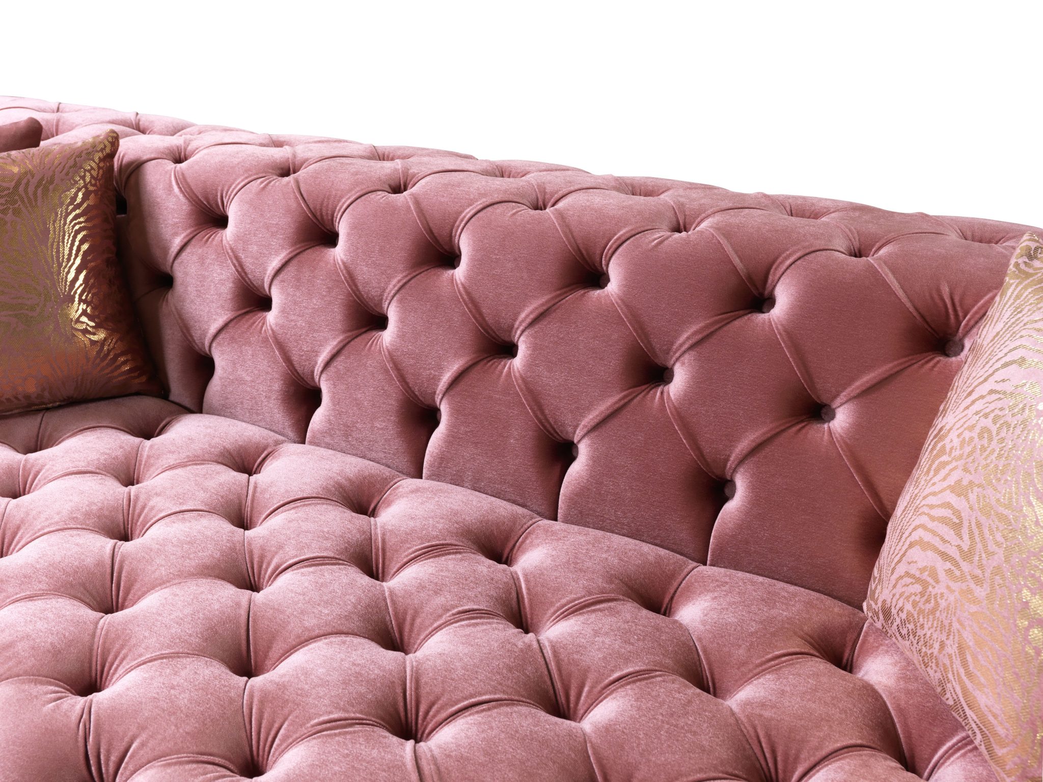 Neva Pink Velvet Double Chaise 138" Sectional - Image 9