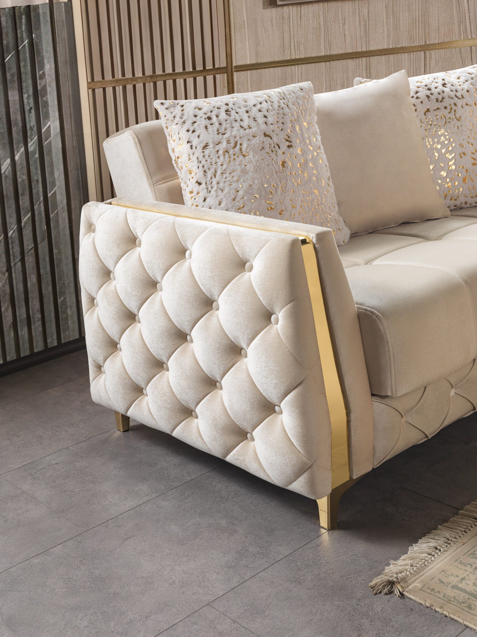 Florence Ivory Velvet Sofa 88" & Loveseat 64" - Image 8
