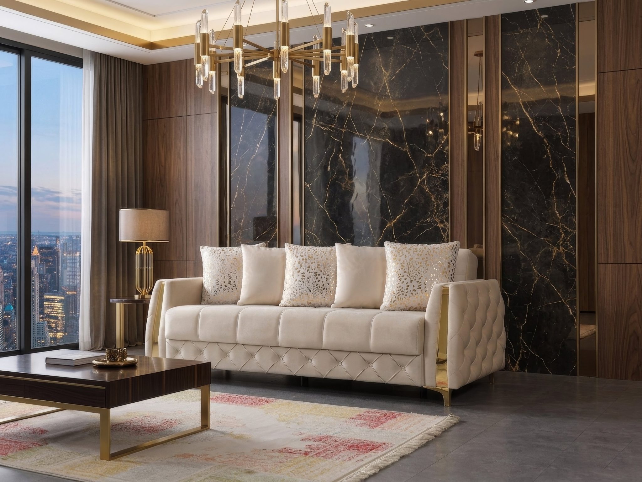 Florence Ivory Velvet Sofa 88" & Loveseat 64" - Image 5