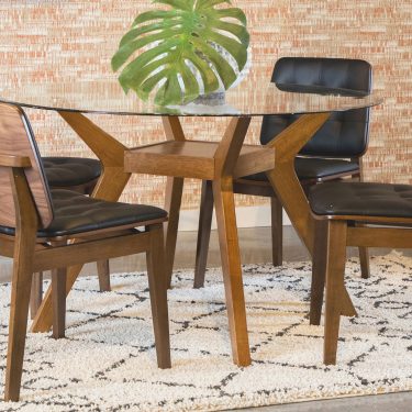 Paxton 5-Piece Round Glass Top Dining Set