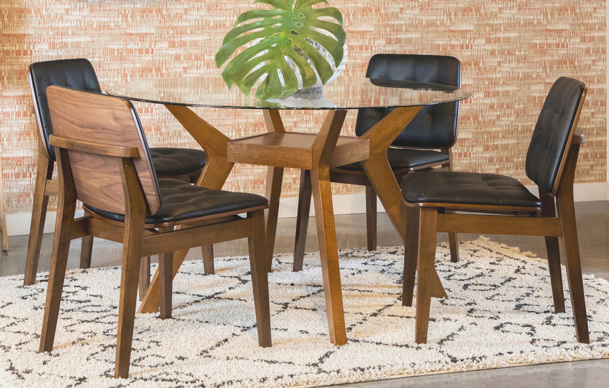 Paxton 5-Piece Round Glass Top Dining Set
