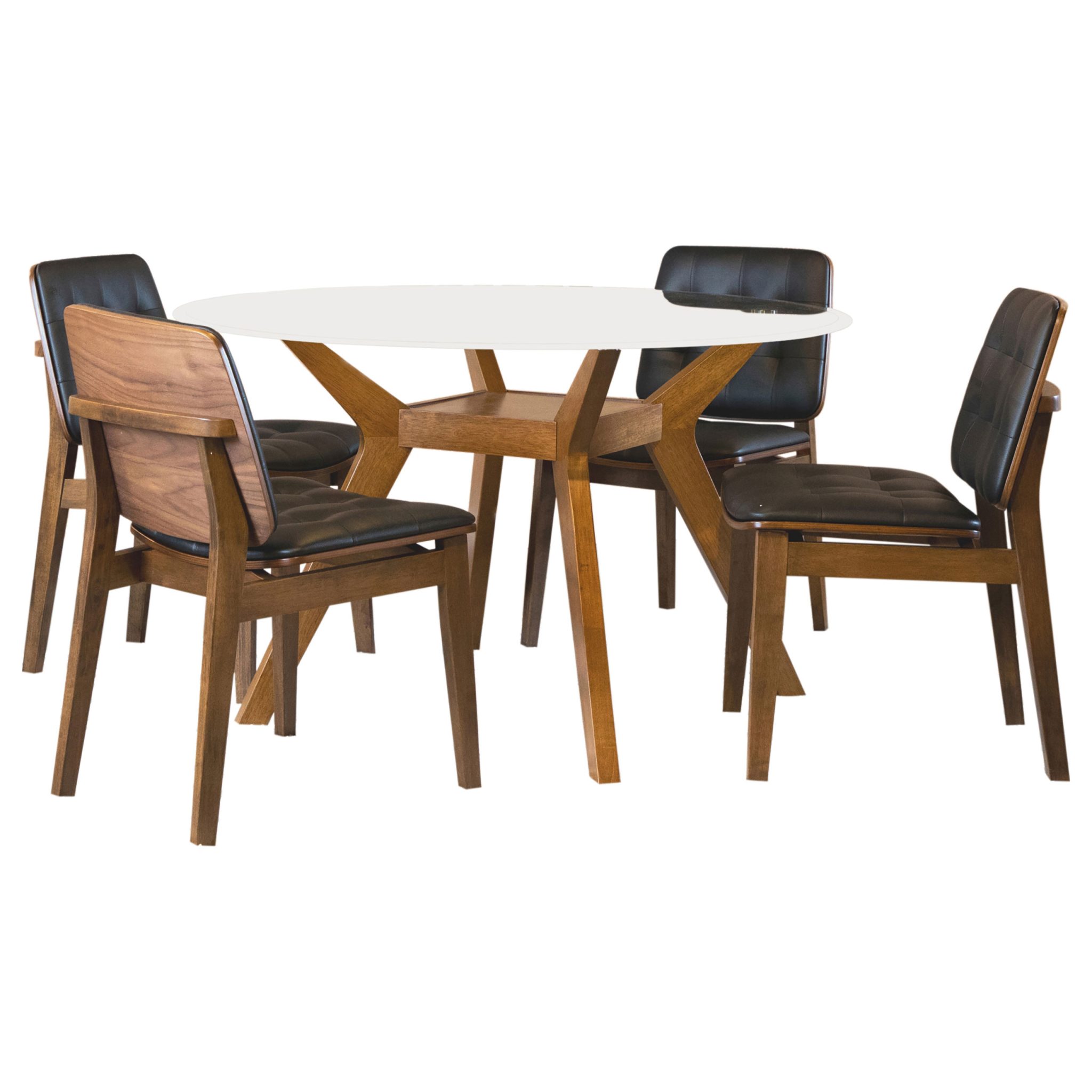 Paxton 5-Piece Round Glass Top Dining Set - Image 2
