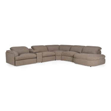 Ambler Modern Brown Power Reclining Sectional Sofa