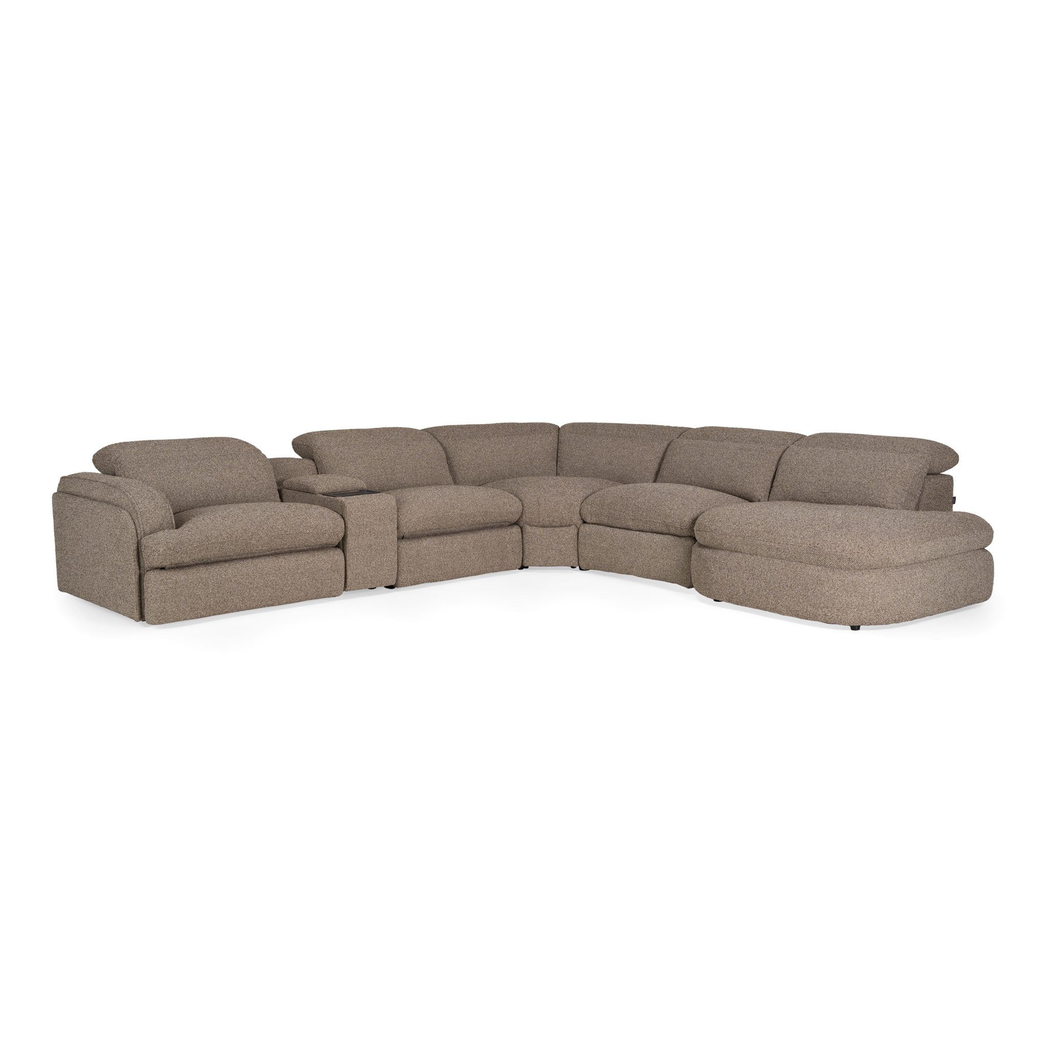 Ambler Modern Brown Power Reclining Sectional Sofa