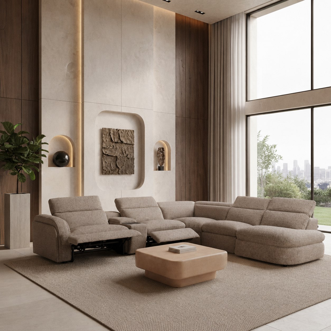 Ambler Modern Brown Power Reclining Sectional Sofa - Image 3