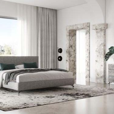 Aria Italian Grey Fabric 4-Piece Bedroom Set