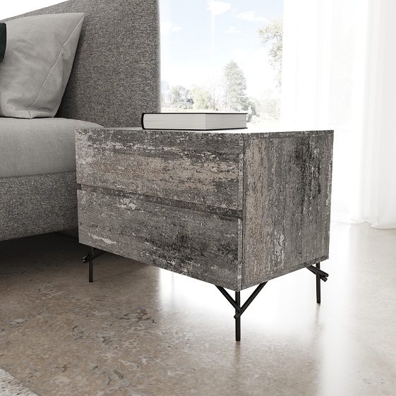 Aria Italian Grey Fabric 4-Piece Bedroom Set - Image 3