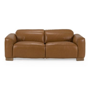 Aris Modern Brown Leather Sofa with 2 Power Recliners