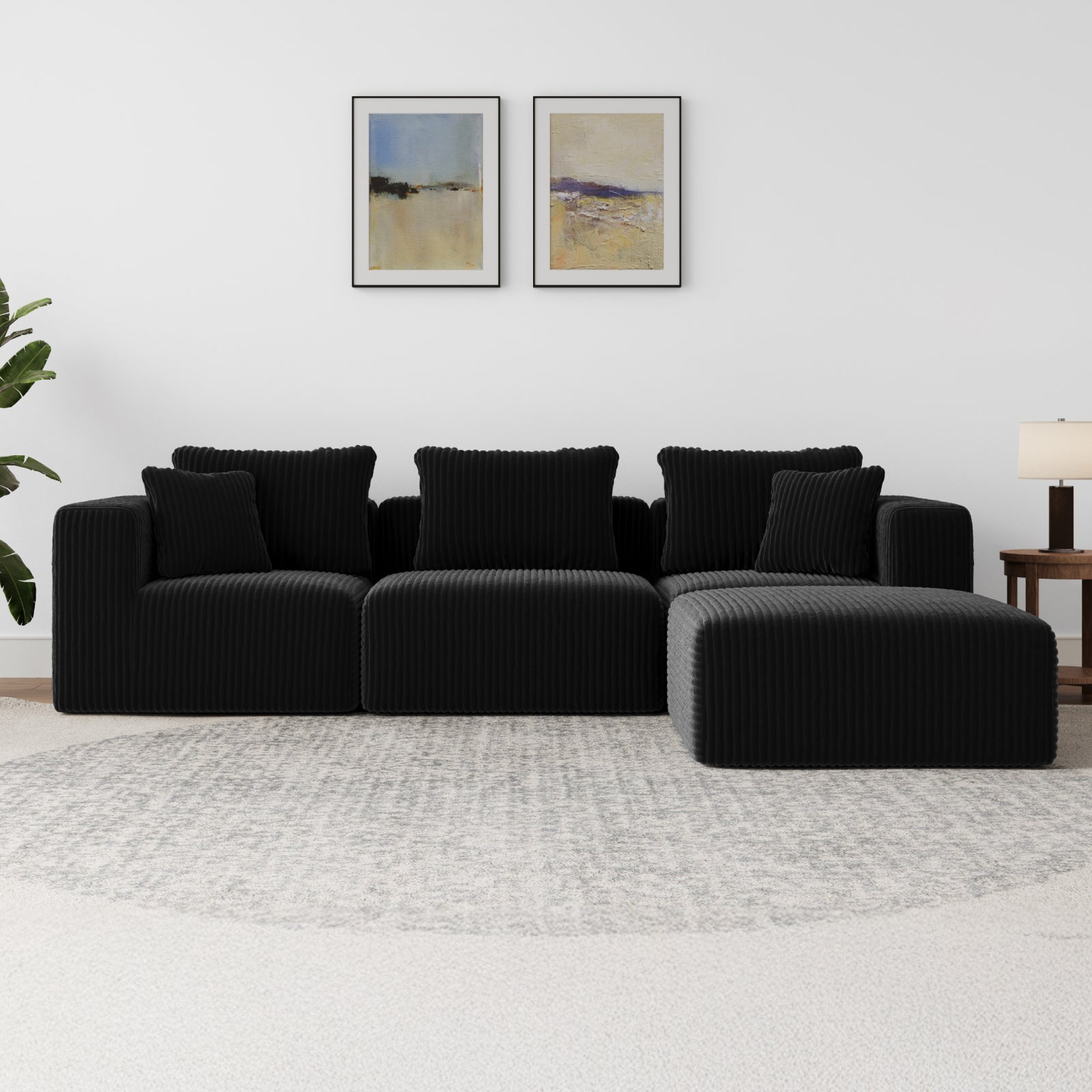 Modern Corduroy Modular Sectional Sofa