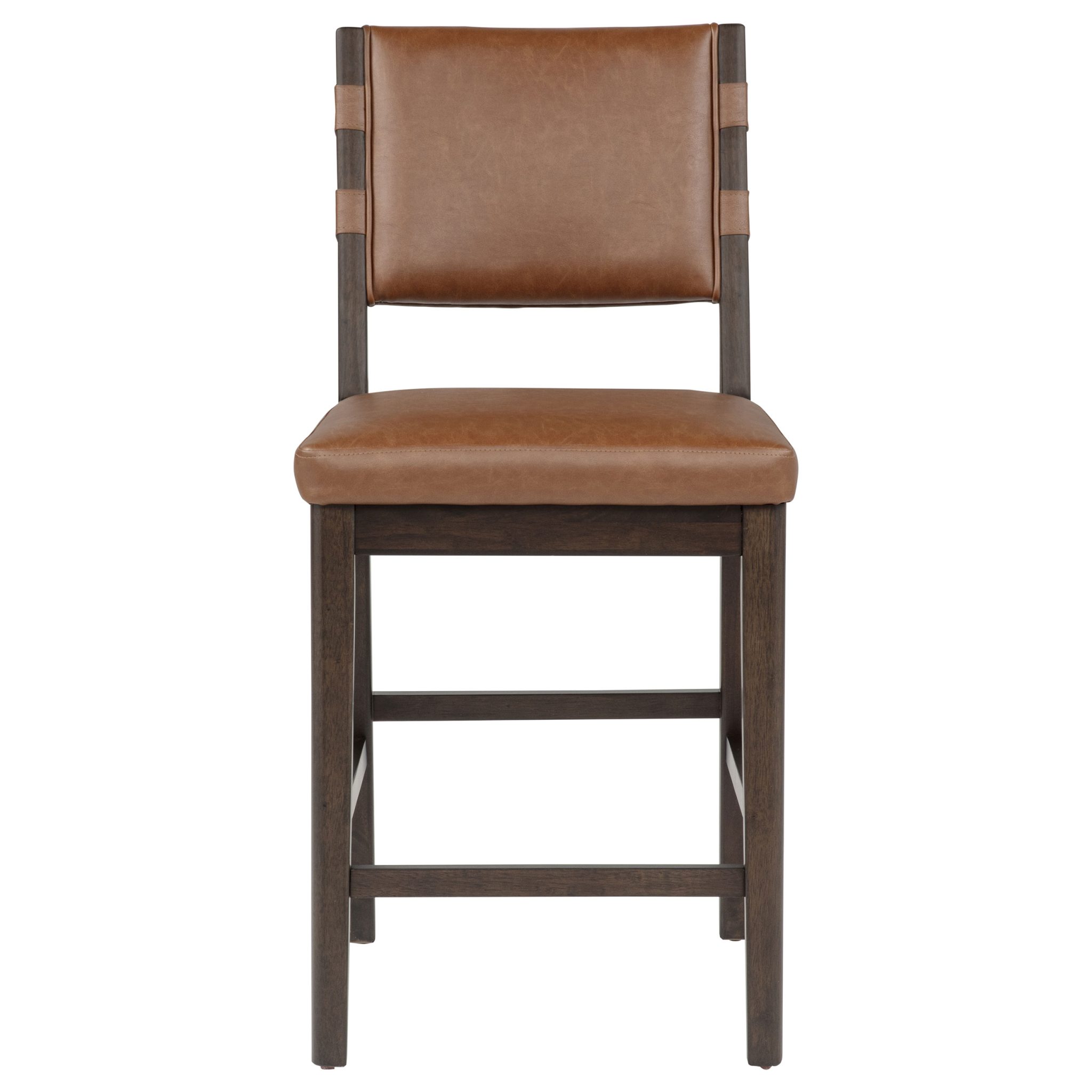 Tegan Faux Leather Upholstered Counter Height Chair Cognac (Set of 2) - Image 4