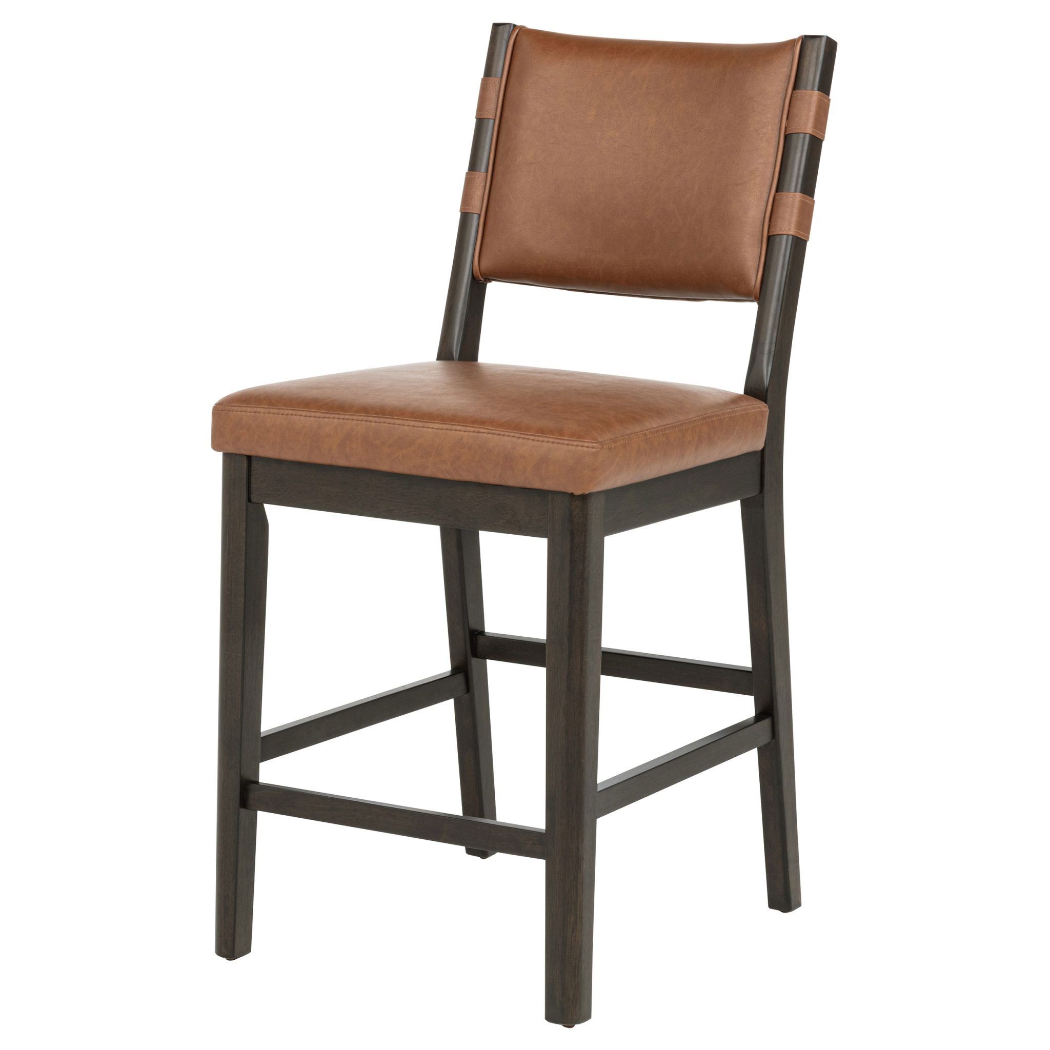 Tegan Faux Leather Upholstered Counter Height Chair Cognac (Set of 2) - Image 5