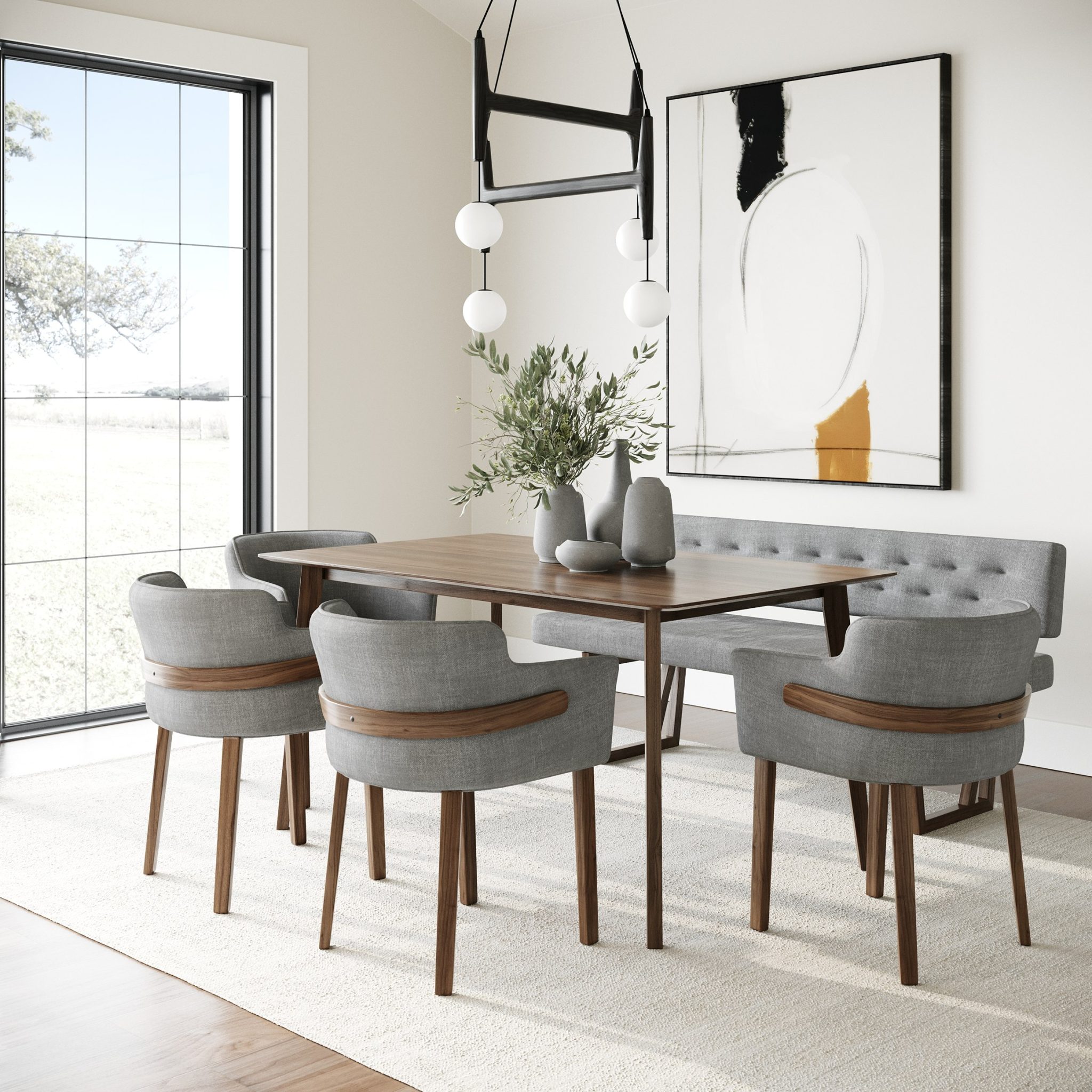 Castillo Walnut 4-Piece to 7-Piece Dining Set