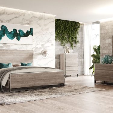 Charlene Modern Elm 4-Piece Bedroom Set - Eastern King