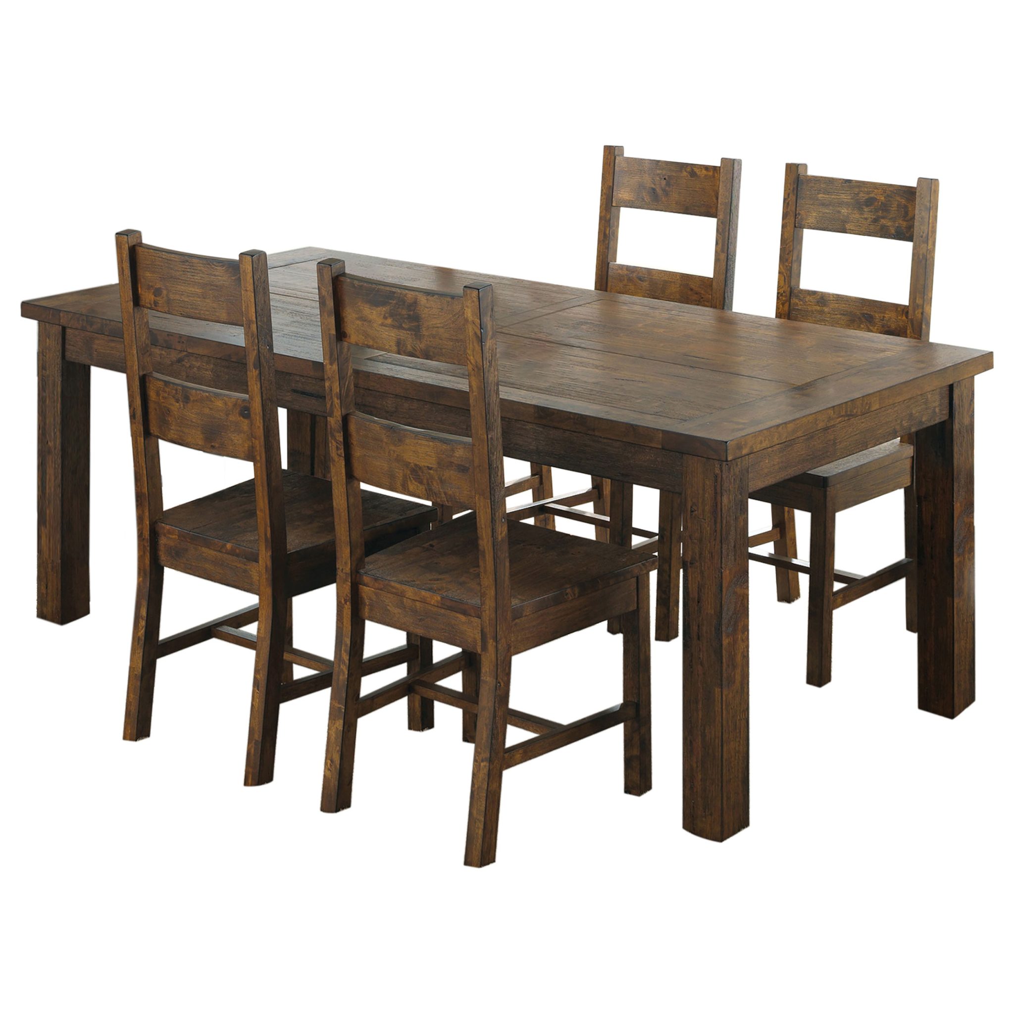 Coleman 5-Piece Rectangular Dining Set – Rustic Golden Brown - Image 2