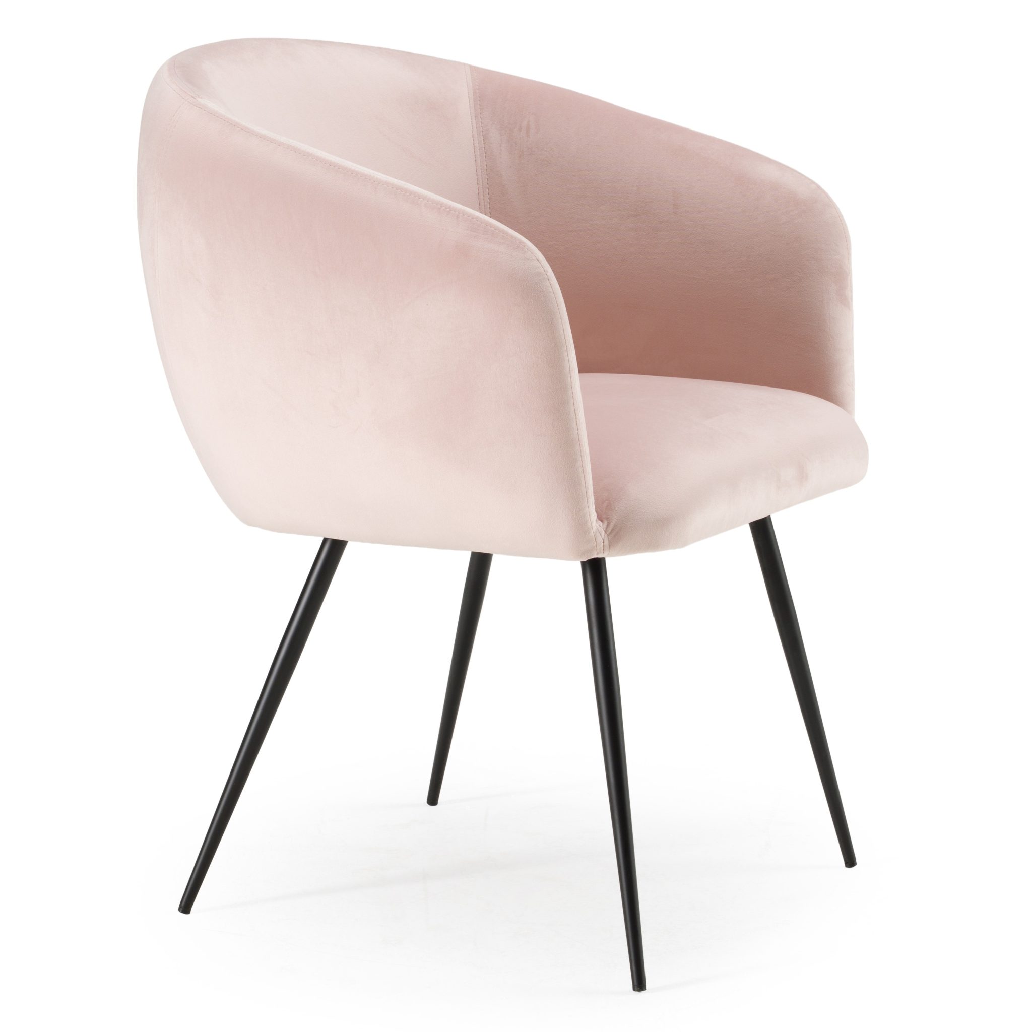 Conroy Round Black 5-Piece Dining Set with Pink Velvet Chairs - Image 4