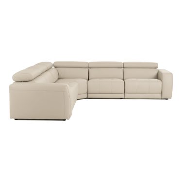 Dalton Modern Italian Leather Sectional Sofa with 2 Power Recliners