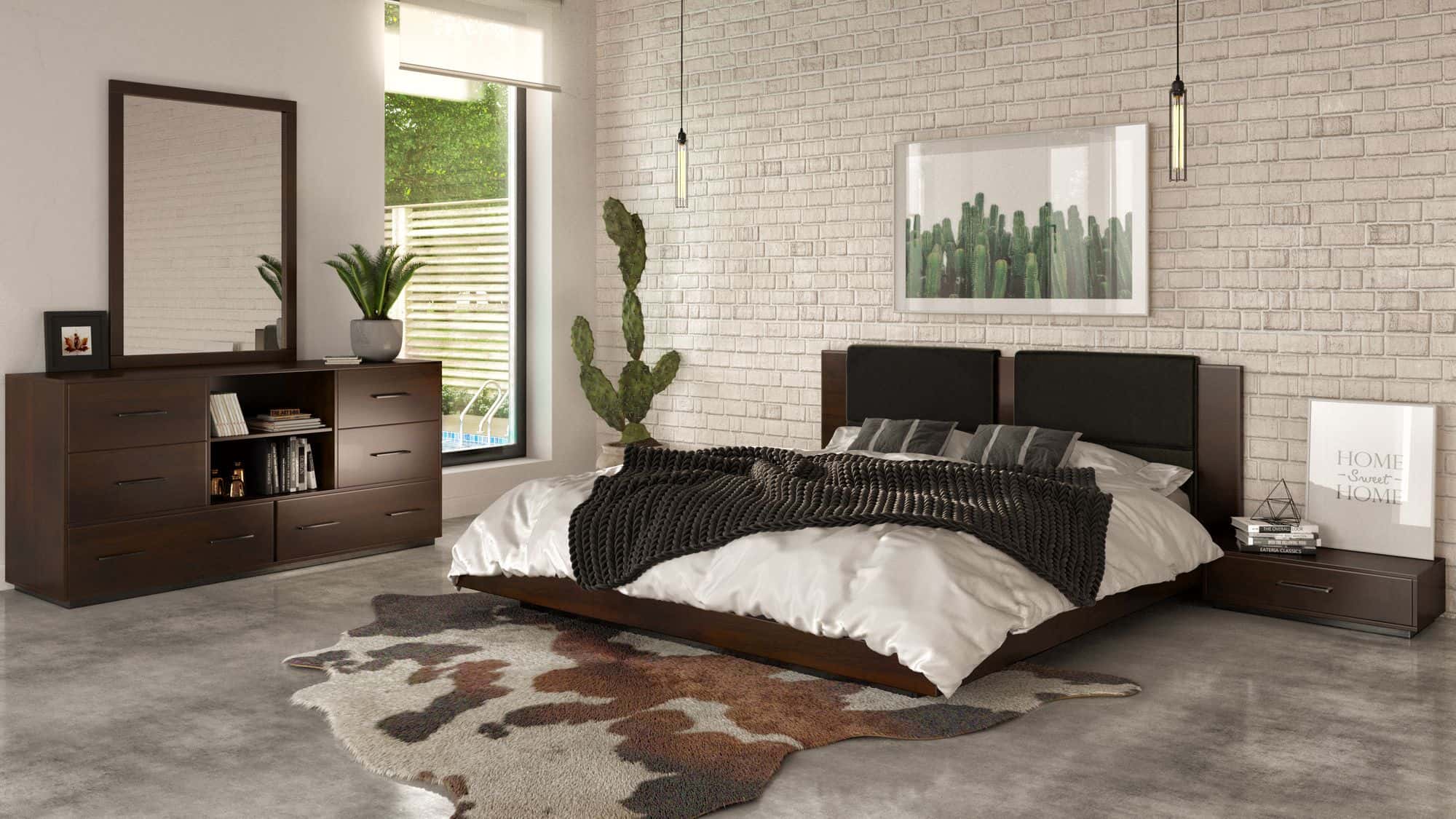 Fantasia Dark Walnut 4-Piece Bedroom Set